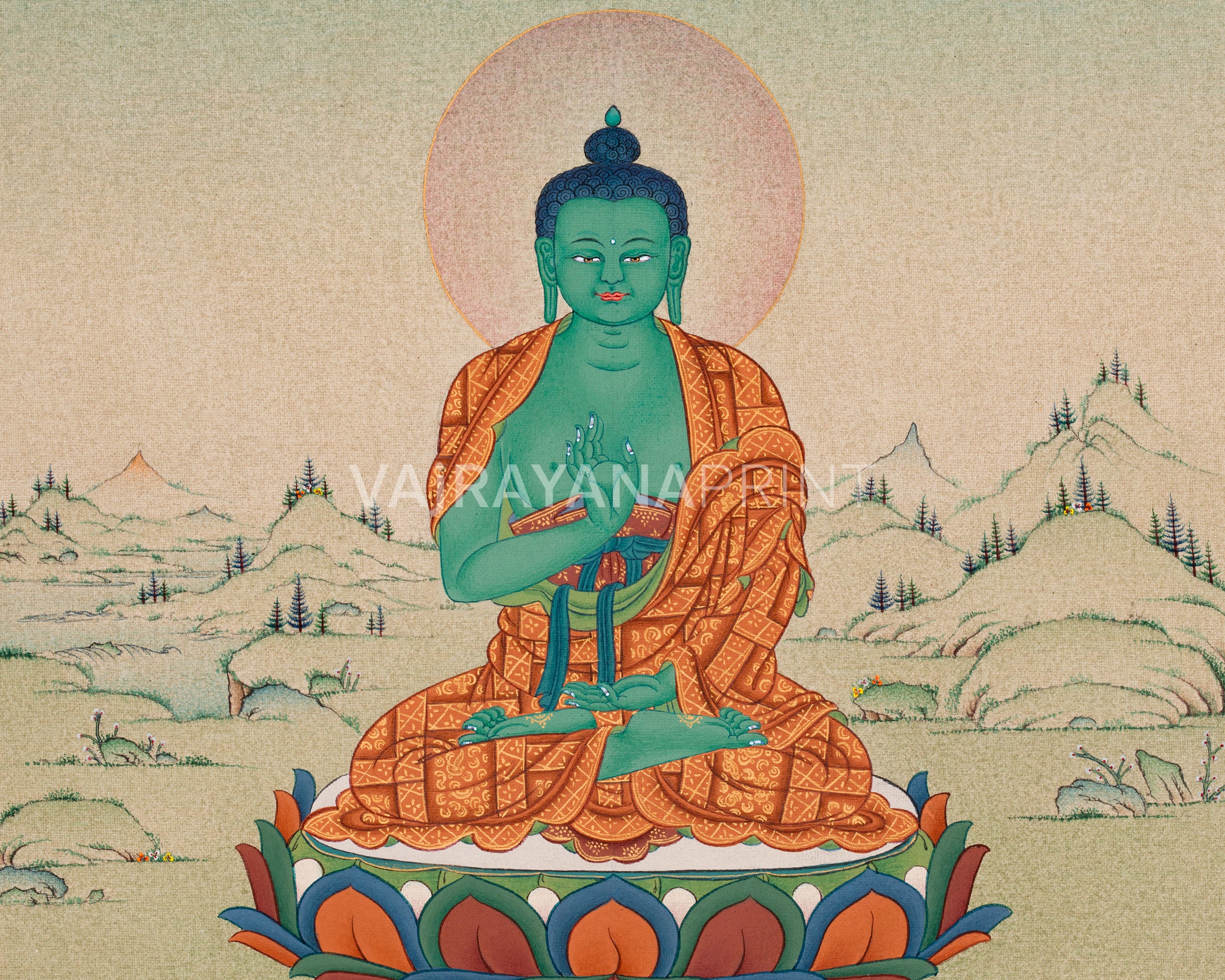 Amoghasiddhi Buddha Canvas Print | Fearlessness and Wisdom