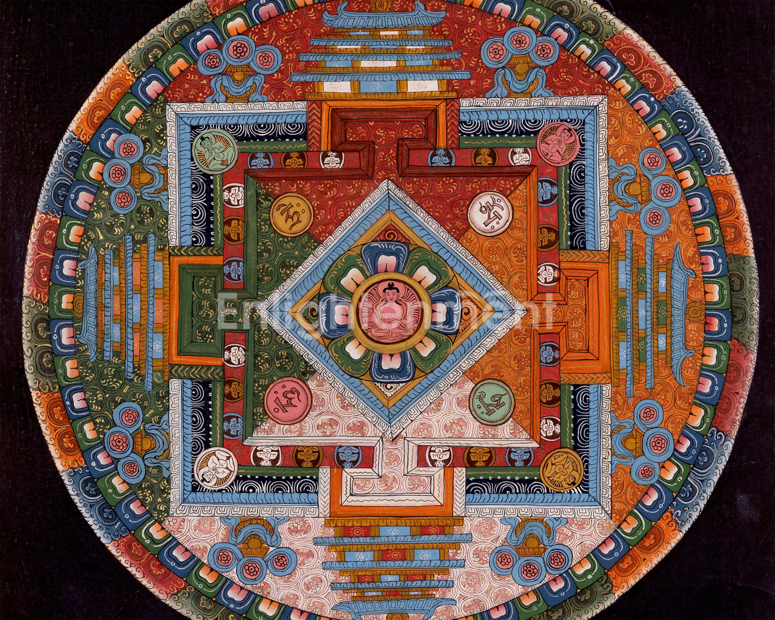 Amitayus Buddha Mandala Thangka | Wall Hanging