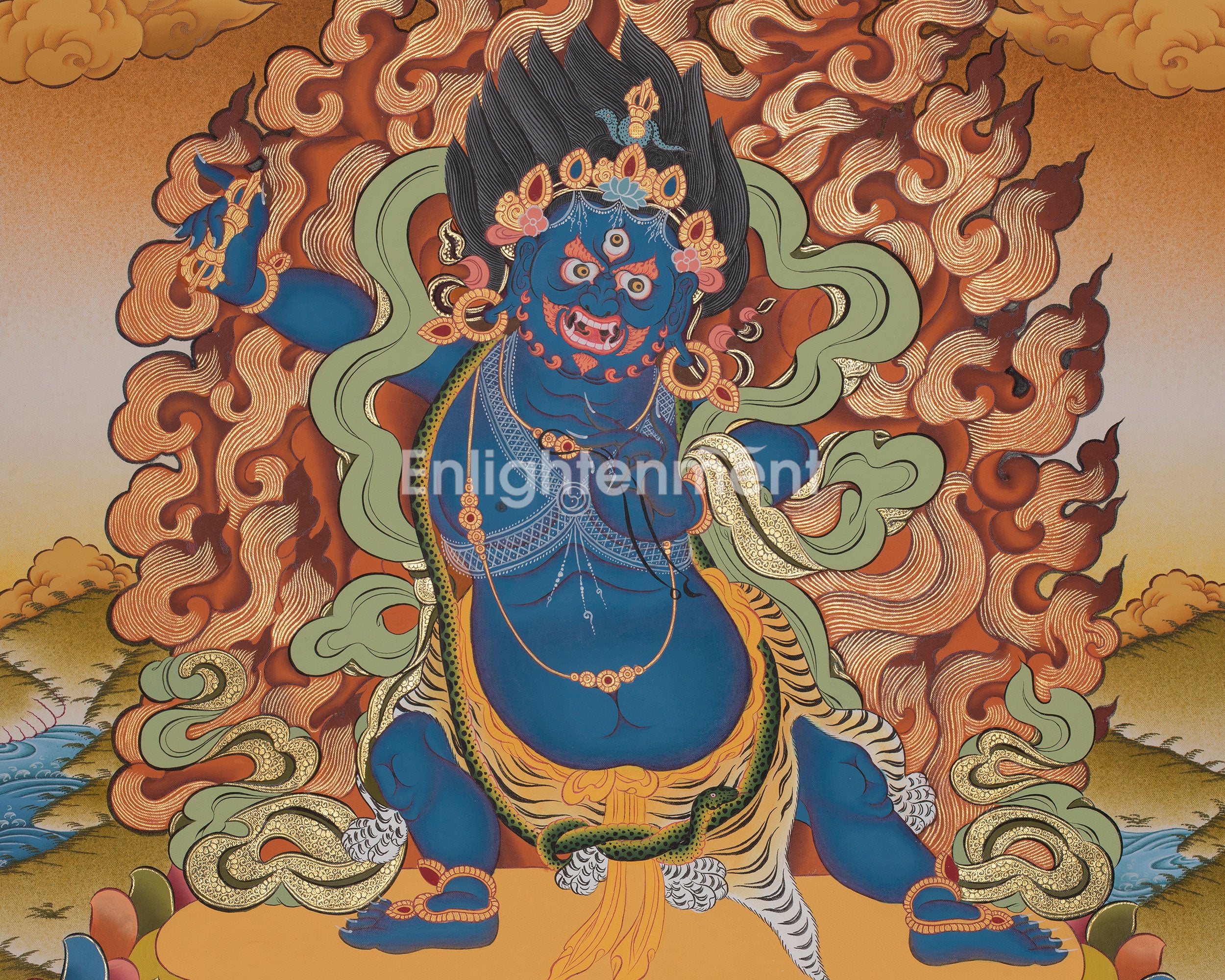 Vajrapani Bodhisattva Thangka Painting | Vairocana Buddha Thangka | Buddhist Art