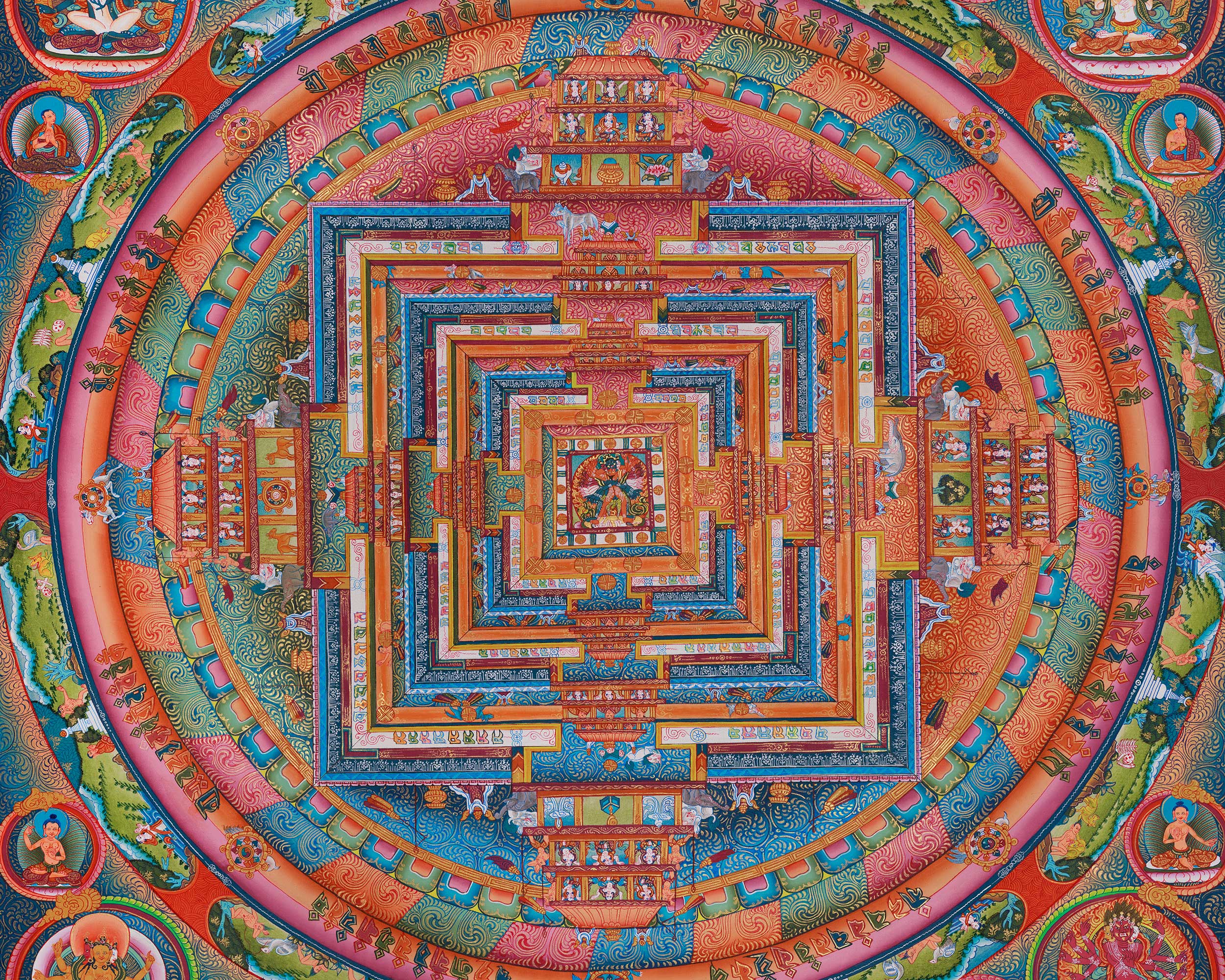 Hand Painted Chakrasamvara Mandala Thangka | Buddhist Art for Spiritual Awakening