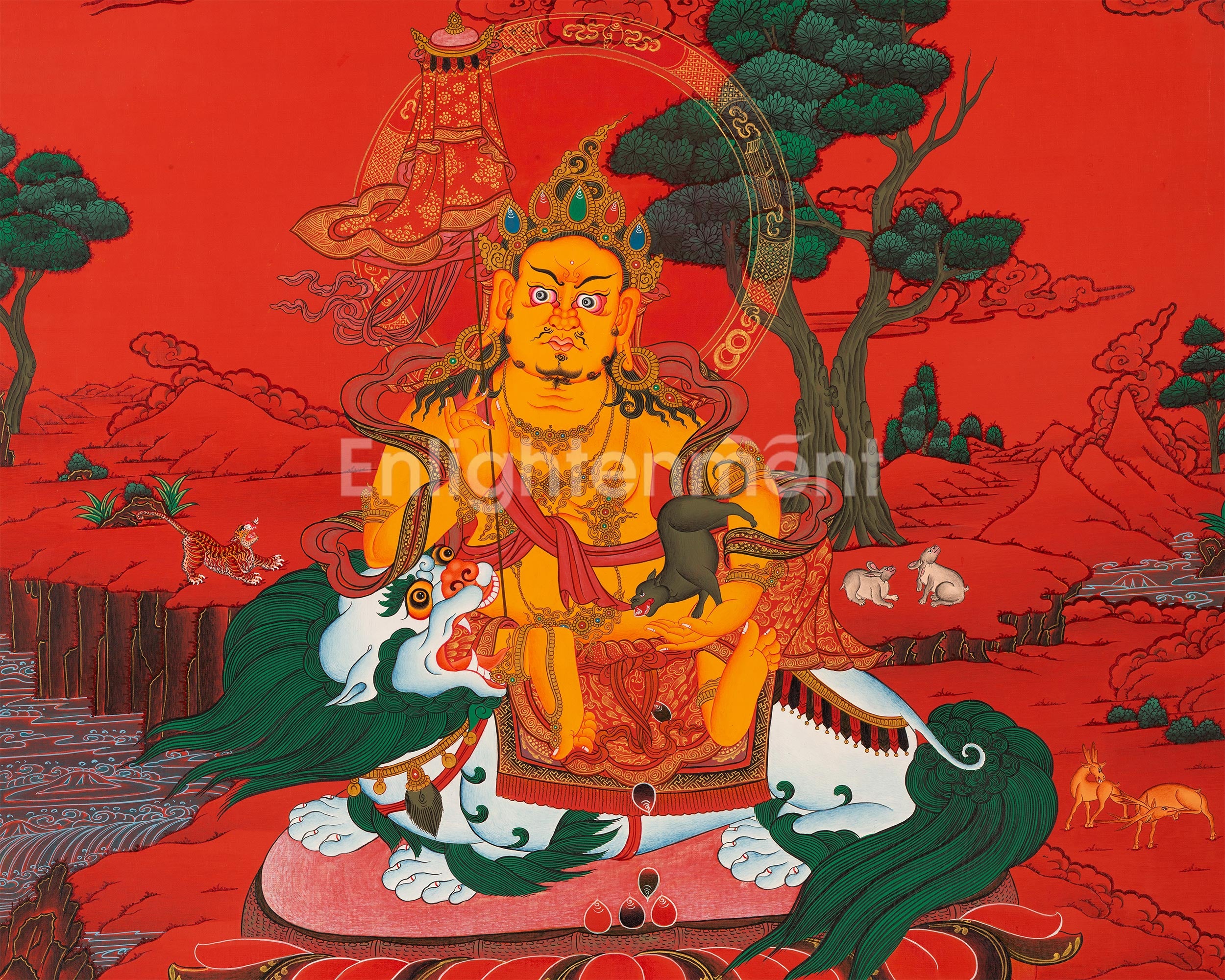 Hand-Painted Namtoshe Thangka | The Wealth Deity of Prosperity and Abundance
