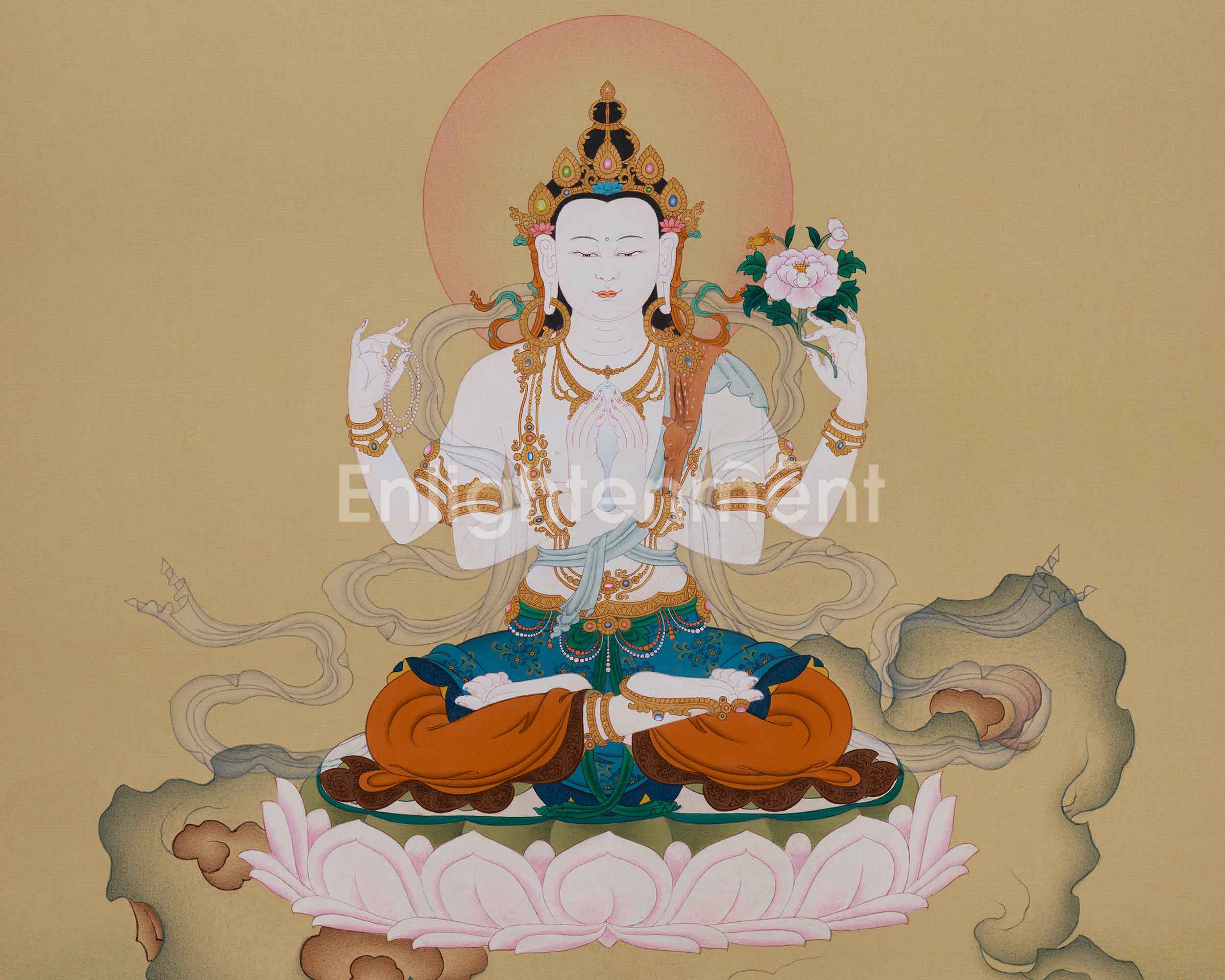 Himalayan Thangka of Chenrezig | Bodhisattva of Infinite Compassion