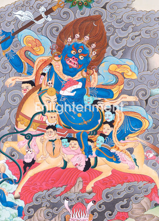 Palden Lhamo Prayer Thangka | Hand-Painted Buddhist Deity Painting