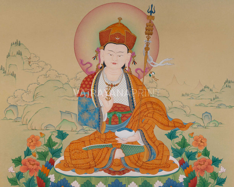 Guru Rinpoche Artwork | Padmasambhava, The Lotus Born | Traditional Thangka Print