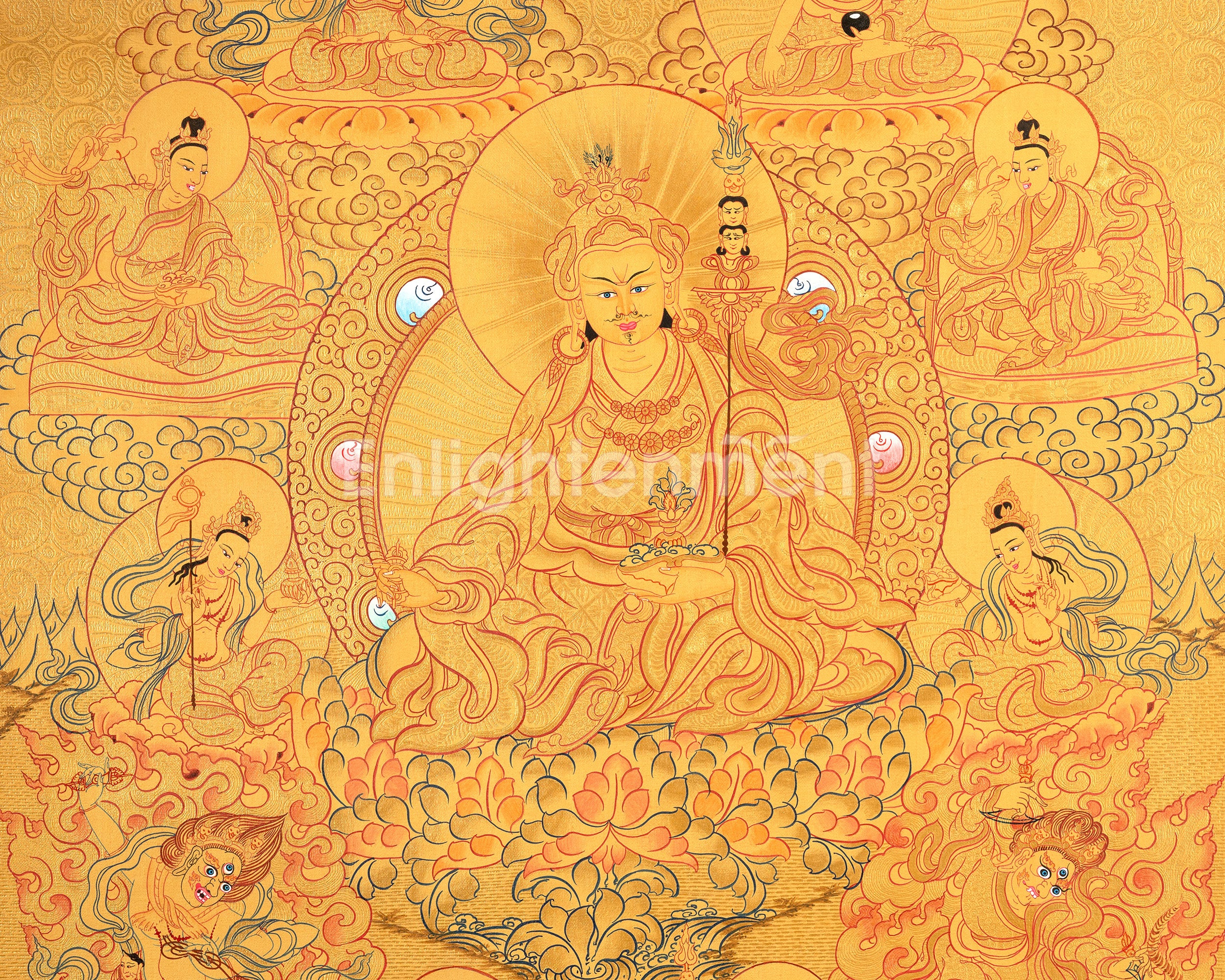 Guru Rinpoche Thangka | Hand Painted Buddhist Art | Wall Decors
