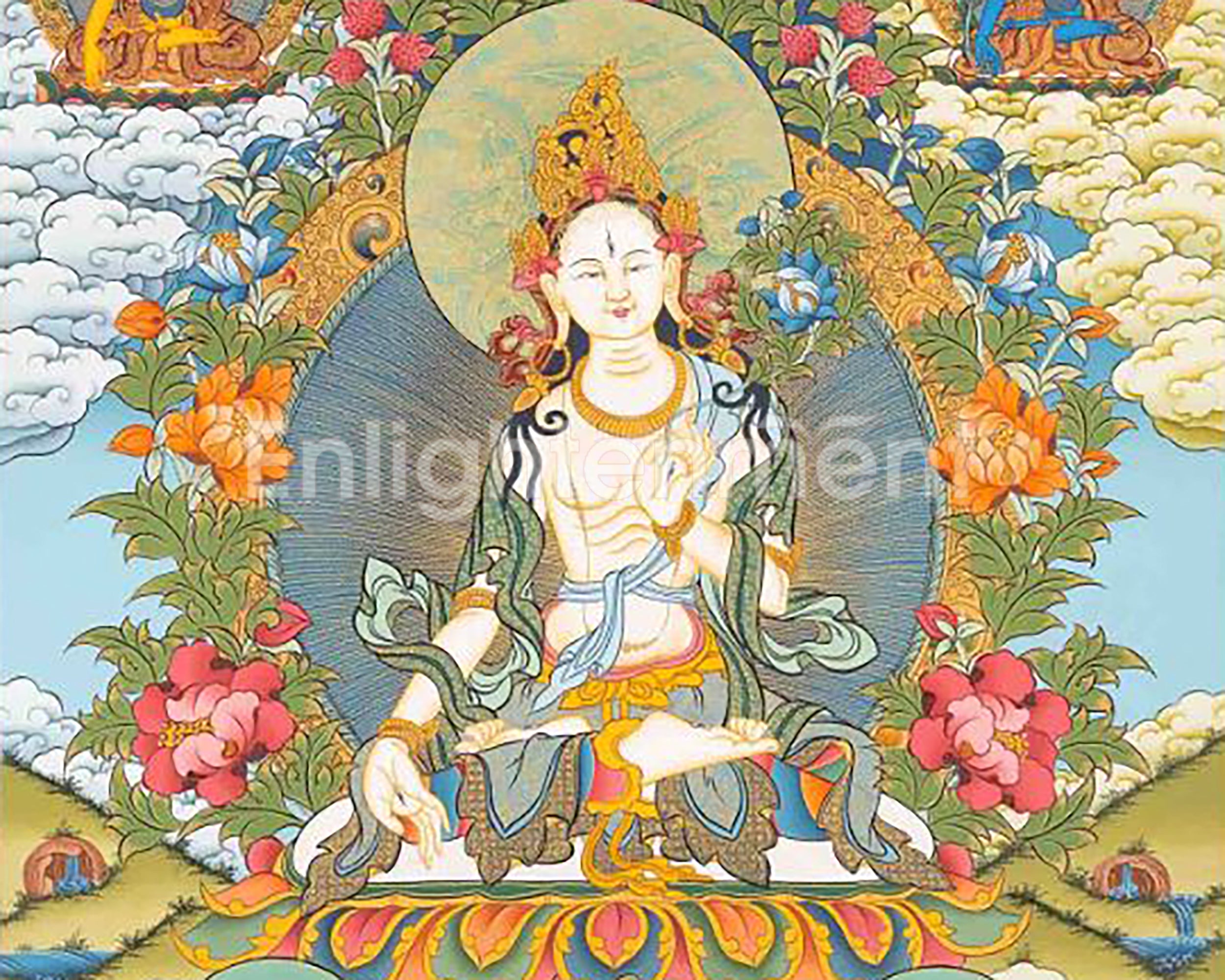 Thangka of White Tara | Healing and Longevity Sacred Art
