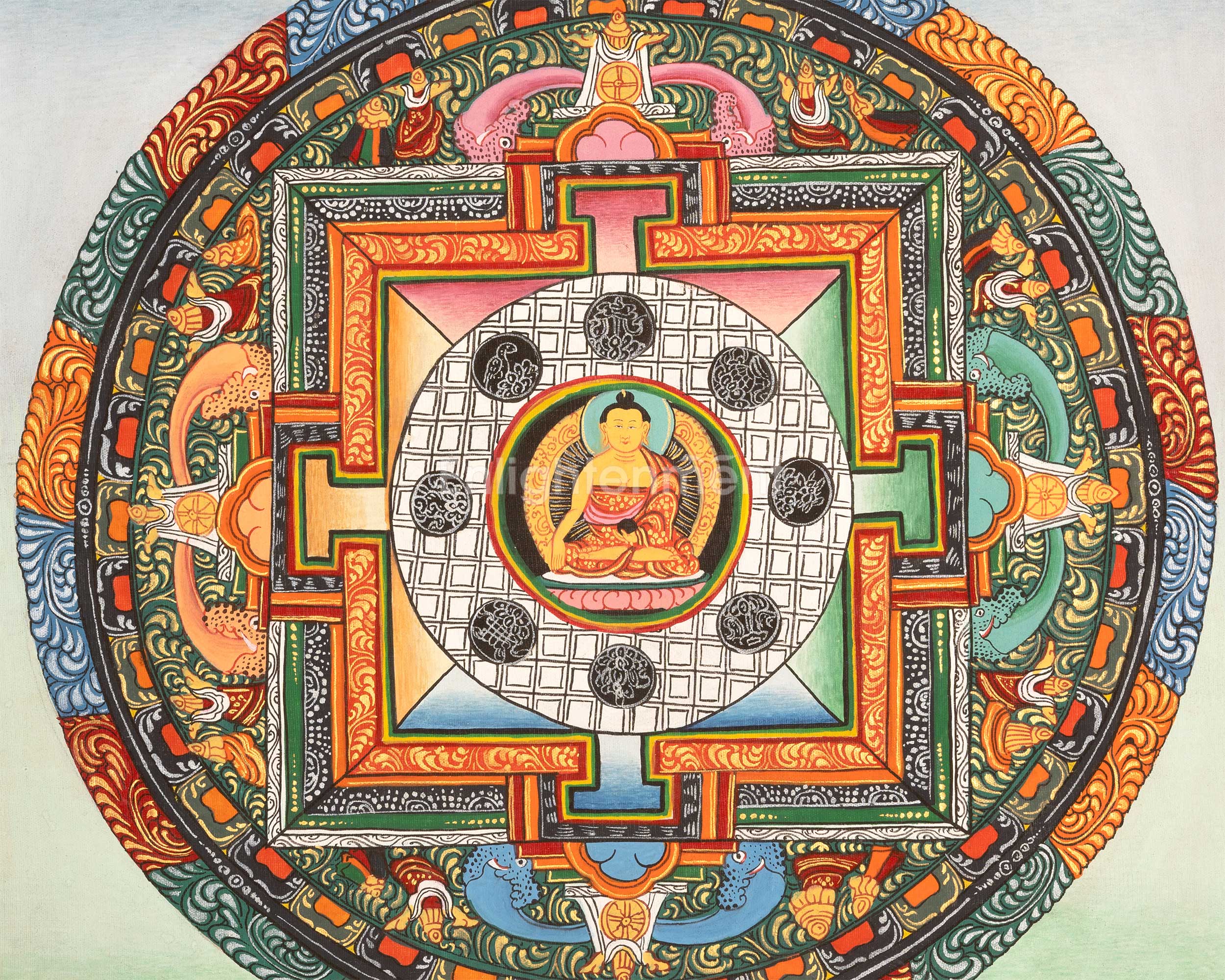Shakyamuni Buddha Mandala | Hand-Painted Buddha Shakyamuni Thangka