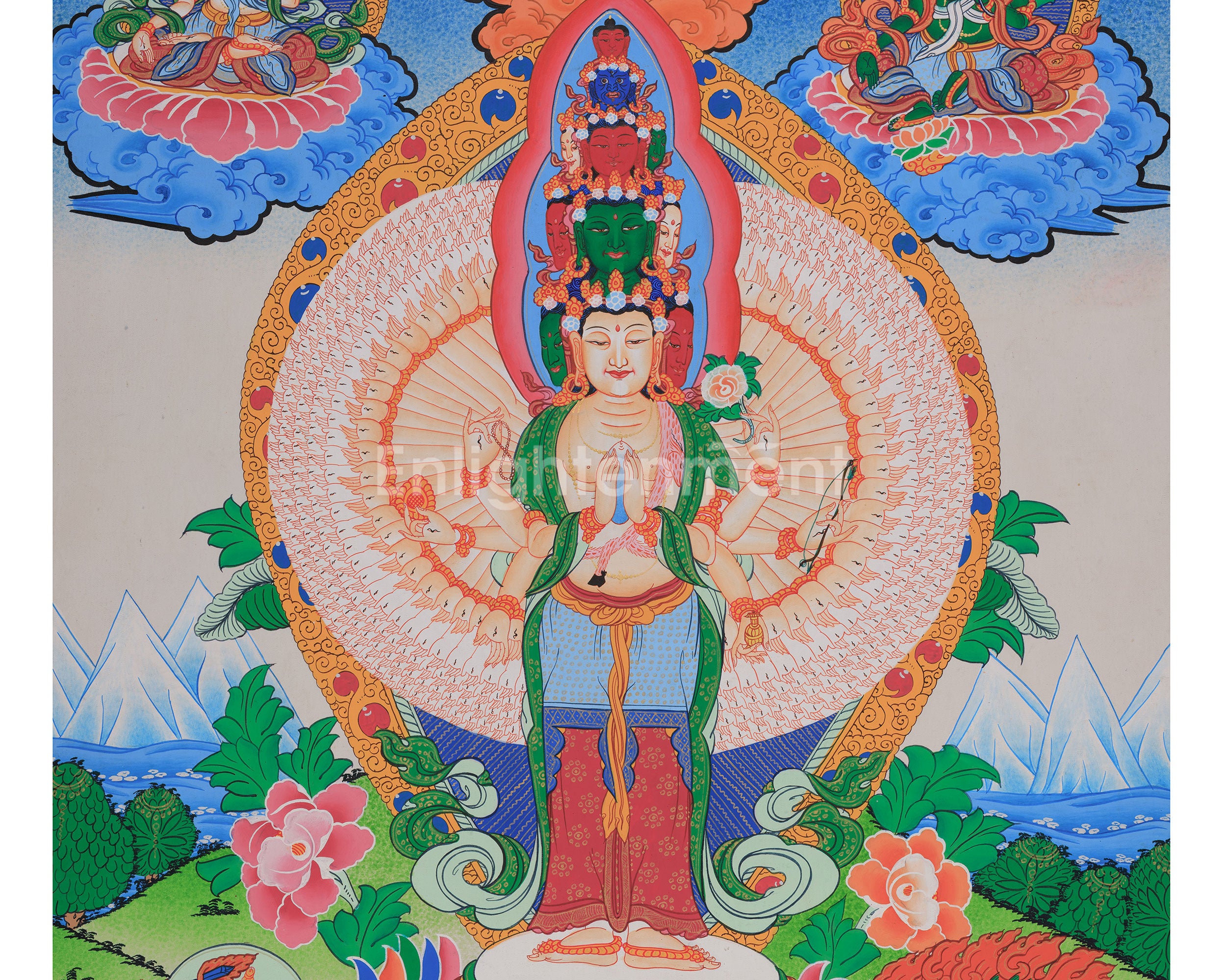 Tibetan Bodhisattva 1000 Armed Avalokiteshvara | Compassionate Protector of All Beings