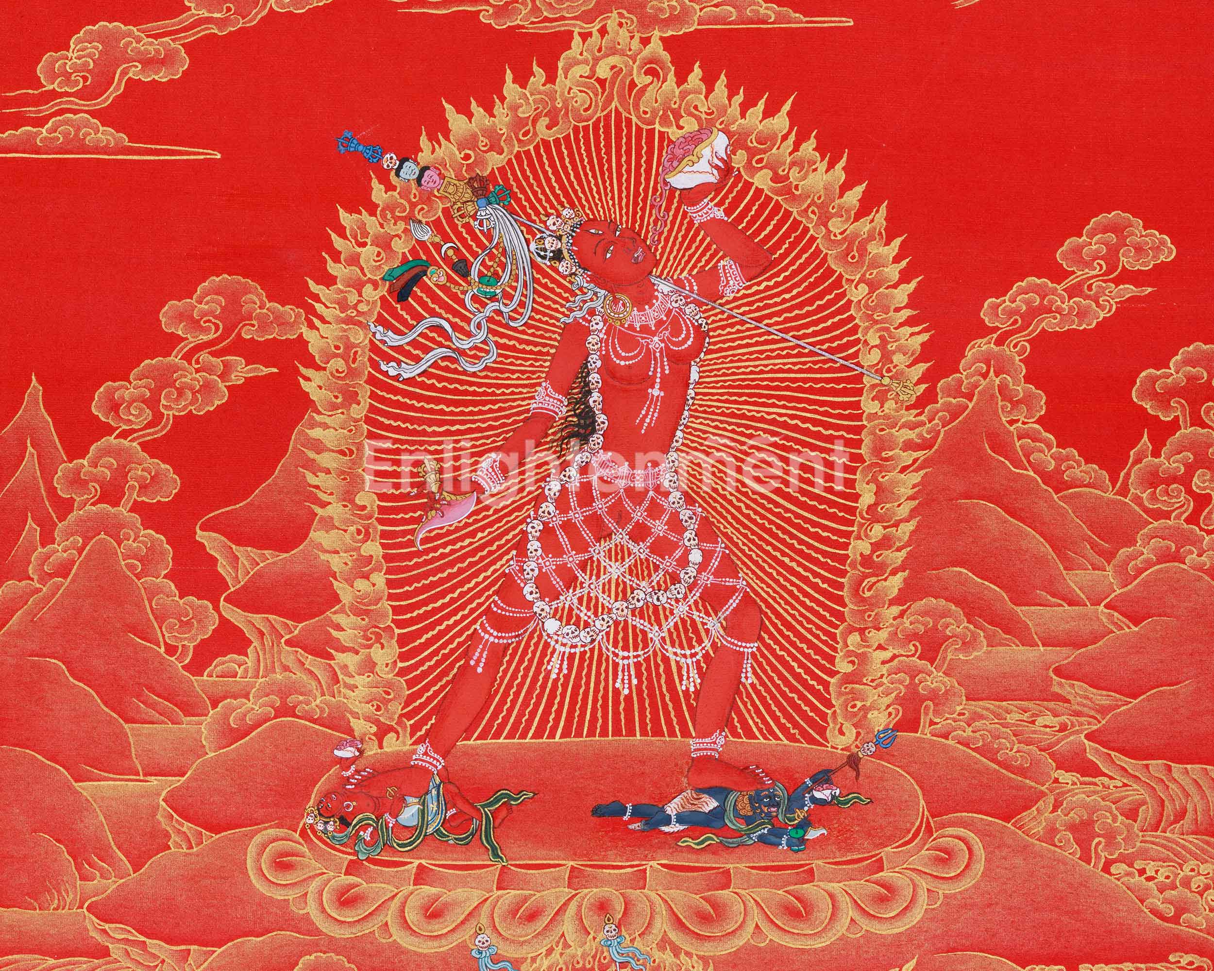 Tantric Goddess Vajrayogini Thangka | The Divine Powerful Red Yogini