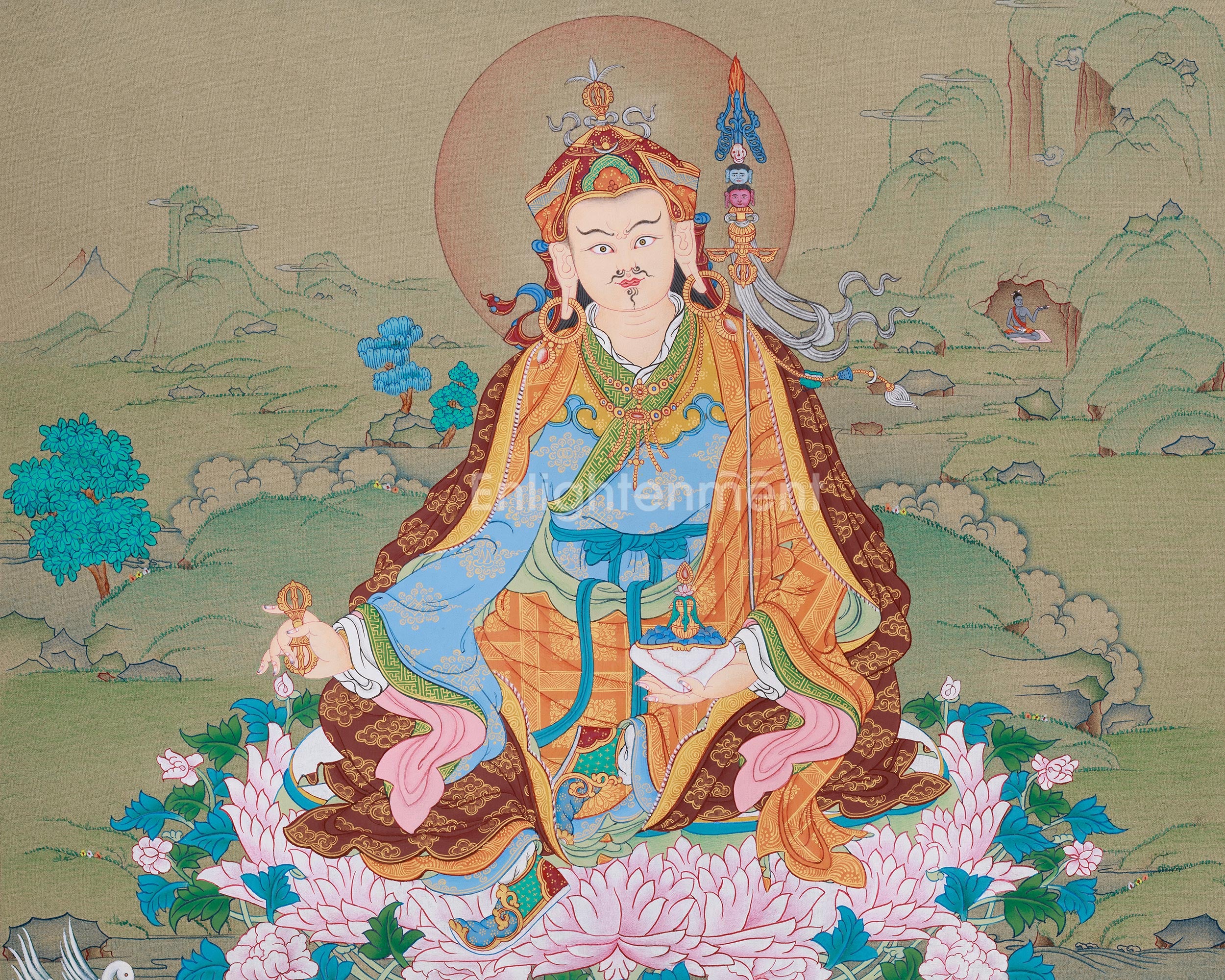 Thangka of Tantric Master Guru Rinpoche | Padmasambhava Artwork