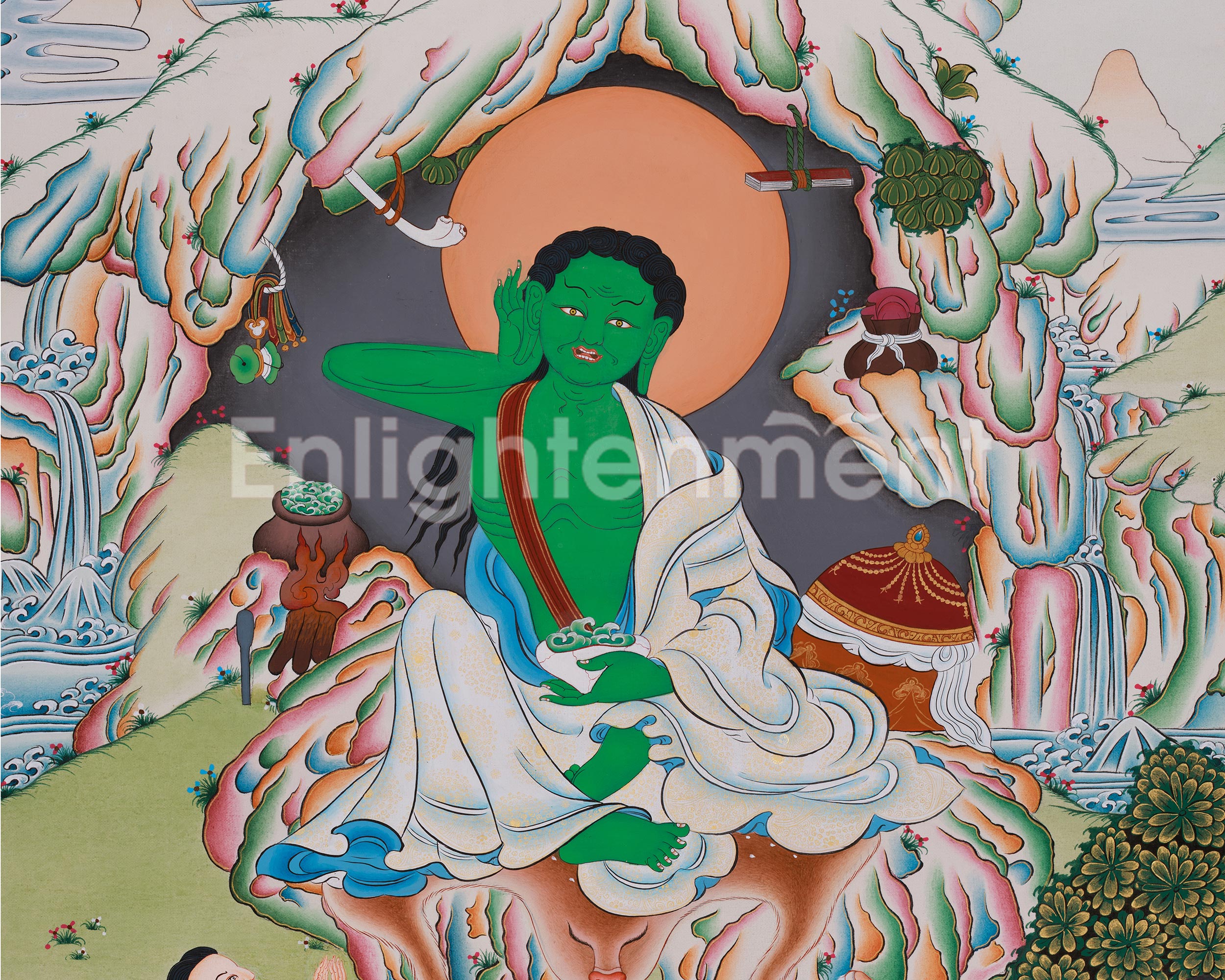 Sacred Milarepa Thangka | Enlightened Master | Spiritual Transformation