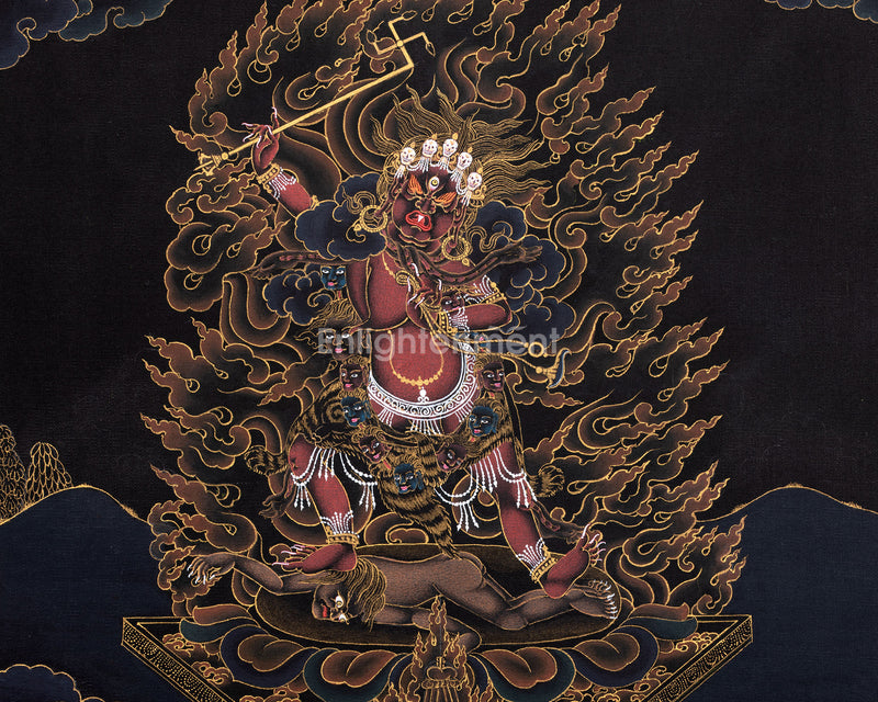 Wrathful Deity Ekajati Thangka | The Fierce Guardian of Enlightenment