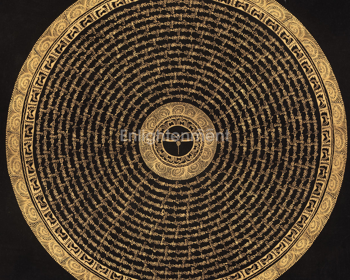 Auspicious Mantra Mandala Art | Sacred Circle of Enlightened Wisdom