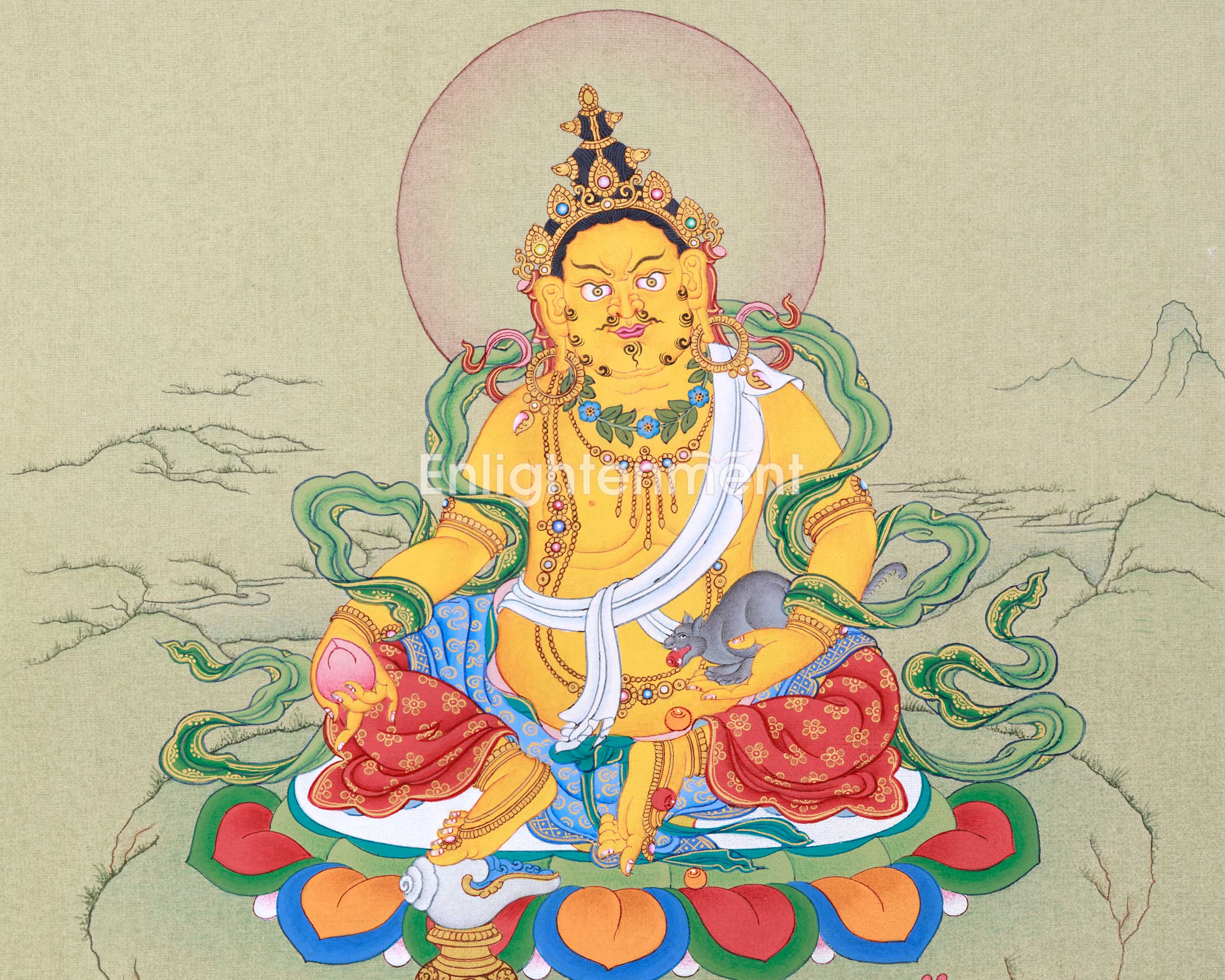 Wealth Deity Jambala Thangka for Prosperity