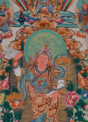 Standing Guru Rinpoche Thangka | Embodiment of Wisdom, Power, and Protection