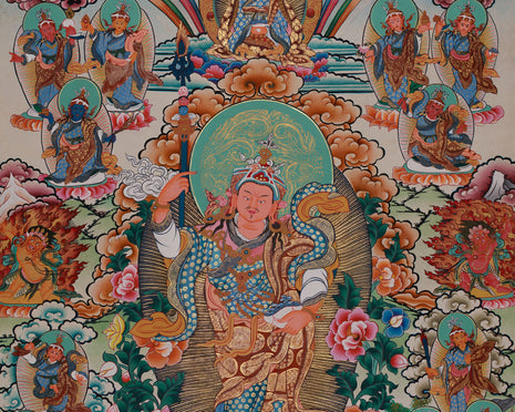 Standing Guru Rinpoche Thangka | Embodiment of Wisdom, Power, and Protection