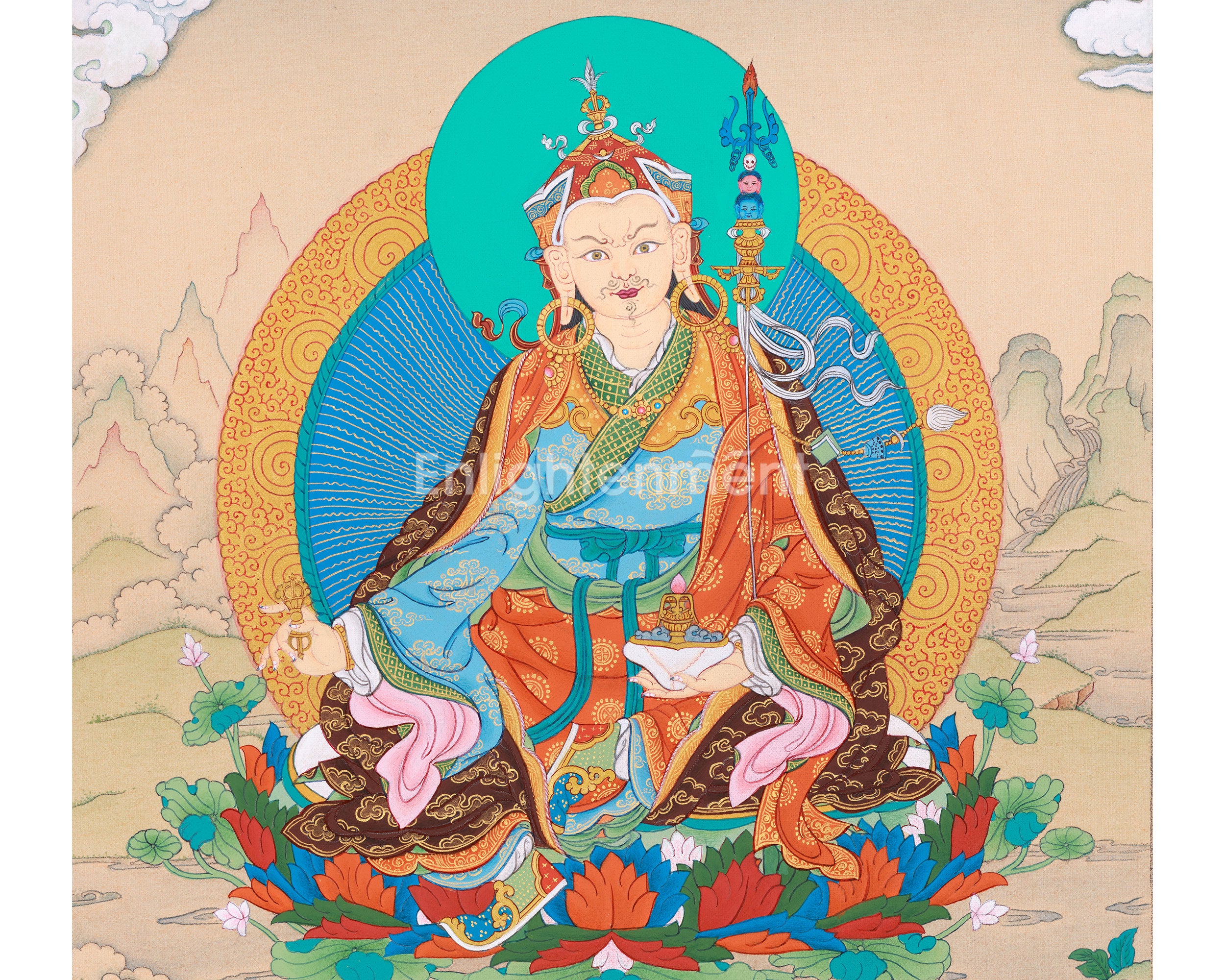 Guru Rinpoche Gold Thangka