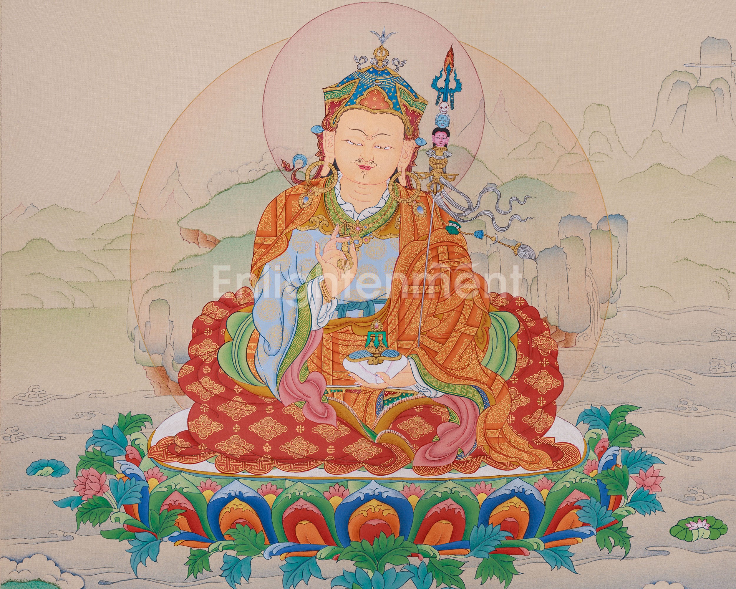 Lotus Born Guru Rinpoche Thangka | A Symbol of Wisdom and Protection