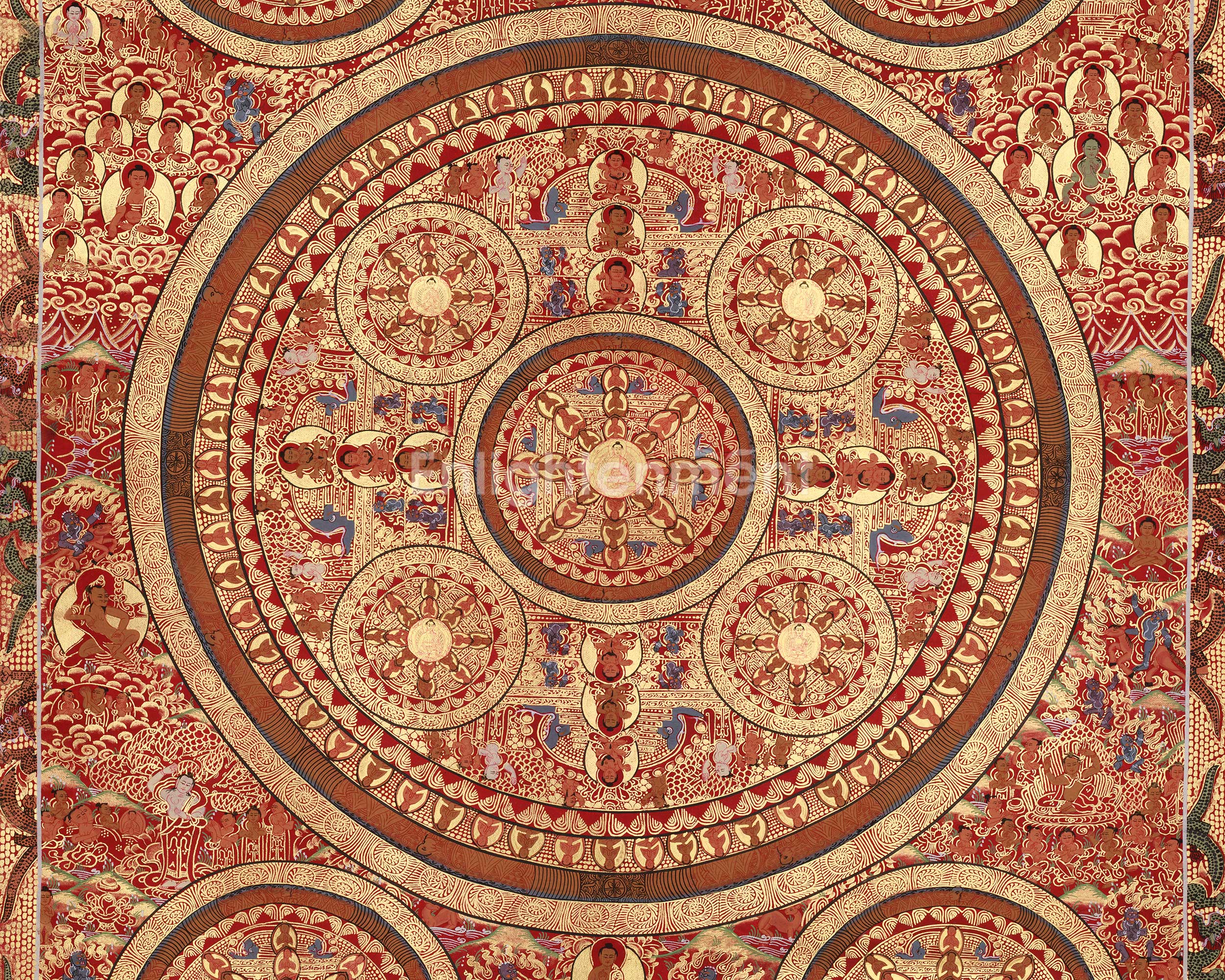 Shakyamuni Buddha Mandala Painting | A Sacred Thangka of Enlightenment and Cosmic Order