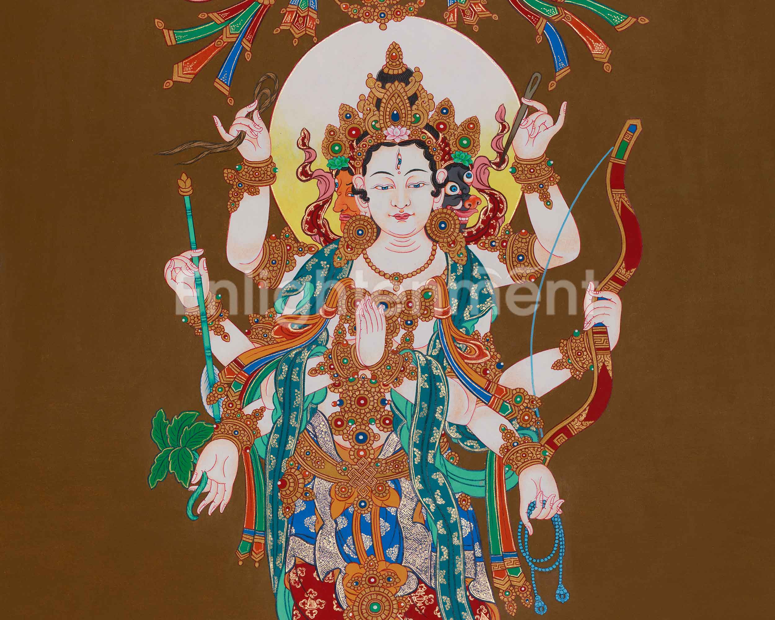 Goddess Marichi Thangka | Buddhist Deity of Light and Fearlessness