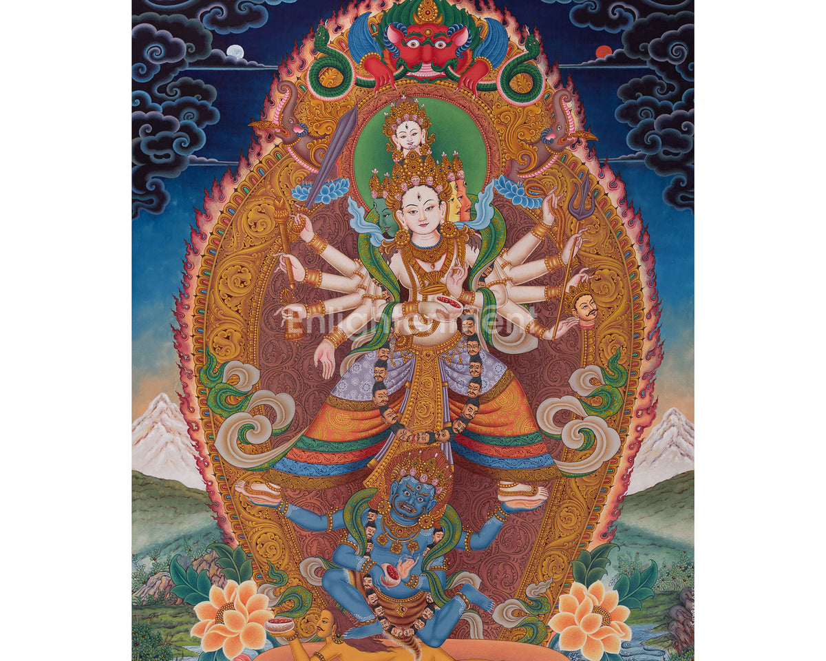 Siddhi Lakshmi Thangka | Powerful Protective Deity of Newar Tradition