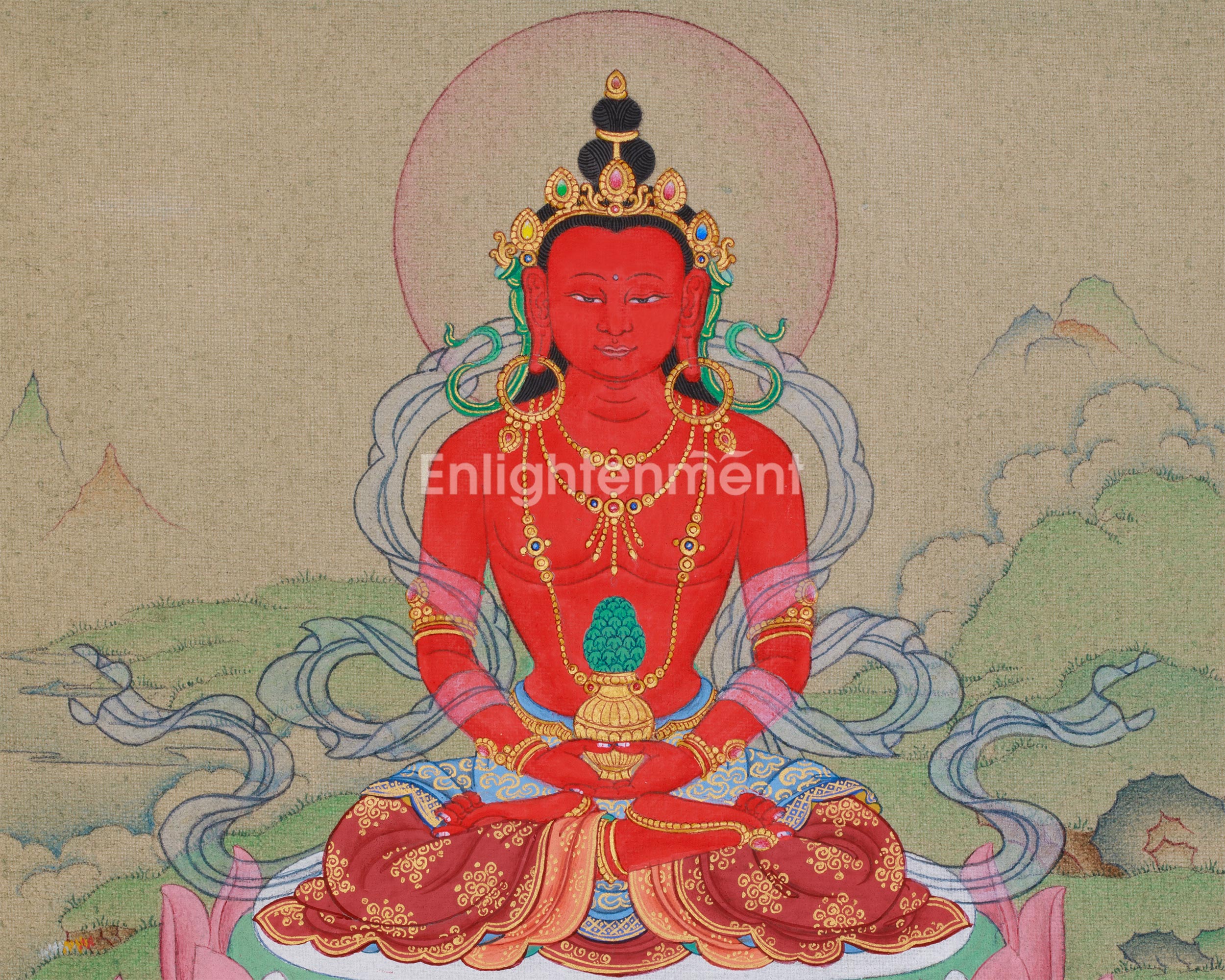 Buddha Amitayus Painting | Tibetan Art for Longevity and Wisdom