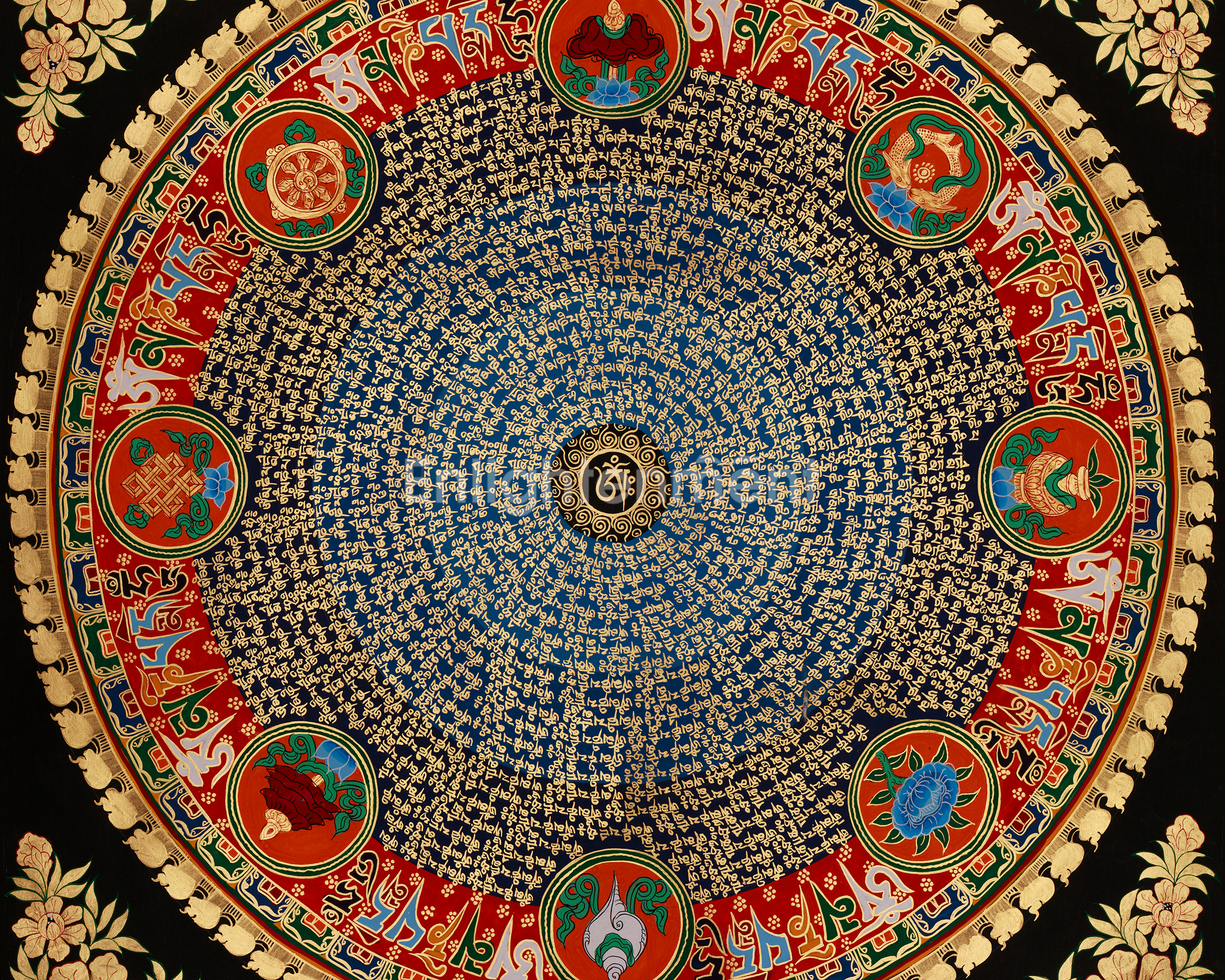 Tibetan Mantra Mandala Art | A Timeless Symbol of Protection, Wisdom, and Enlightenment