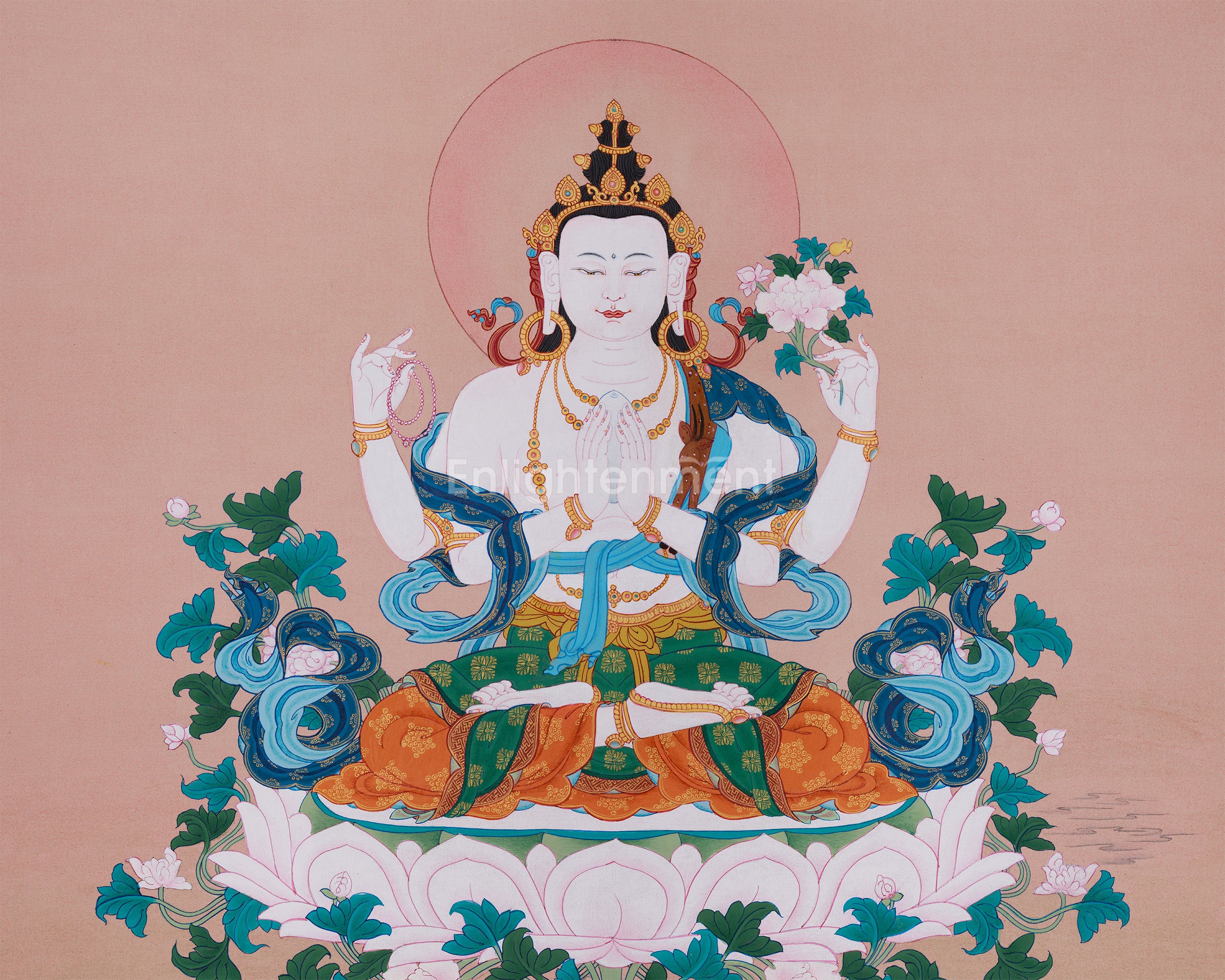 Tibetan Chenrezig Thangka | Bodhisattva of Infinite Compassion