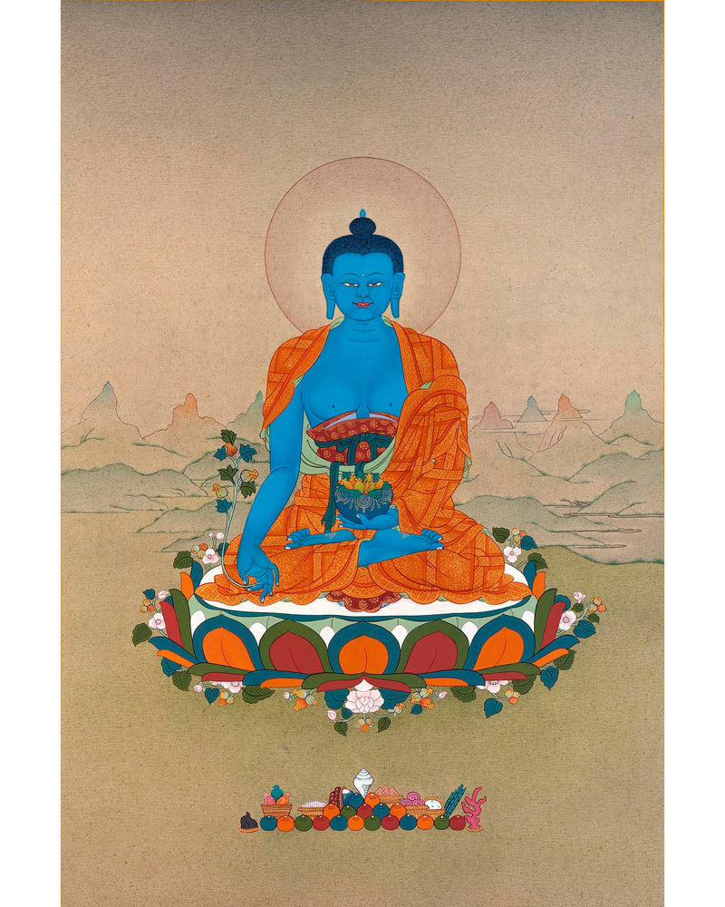 Blue Medicine Buddha | Lapis Lazuli | Tibetan Art Thangka