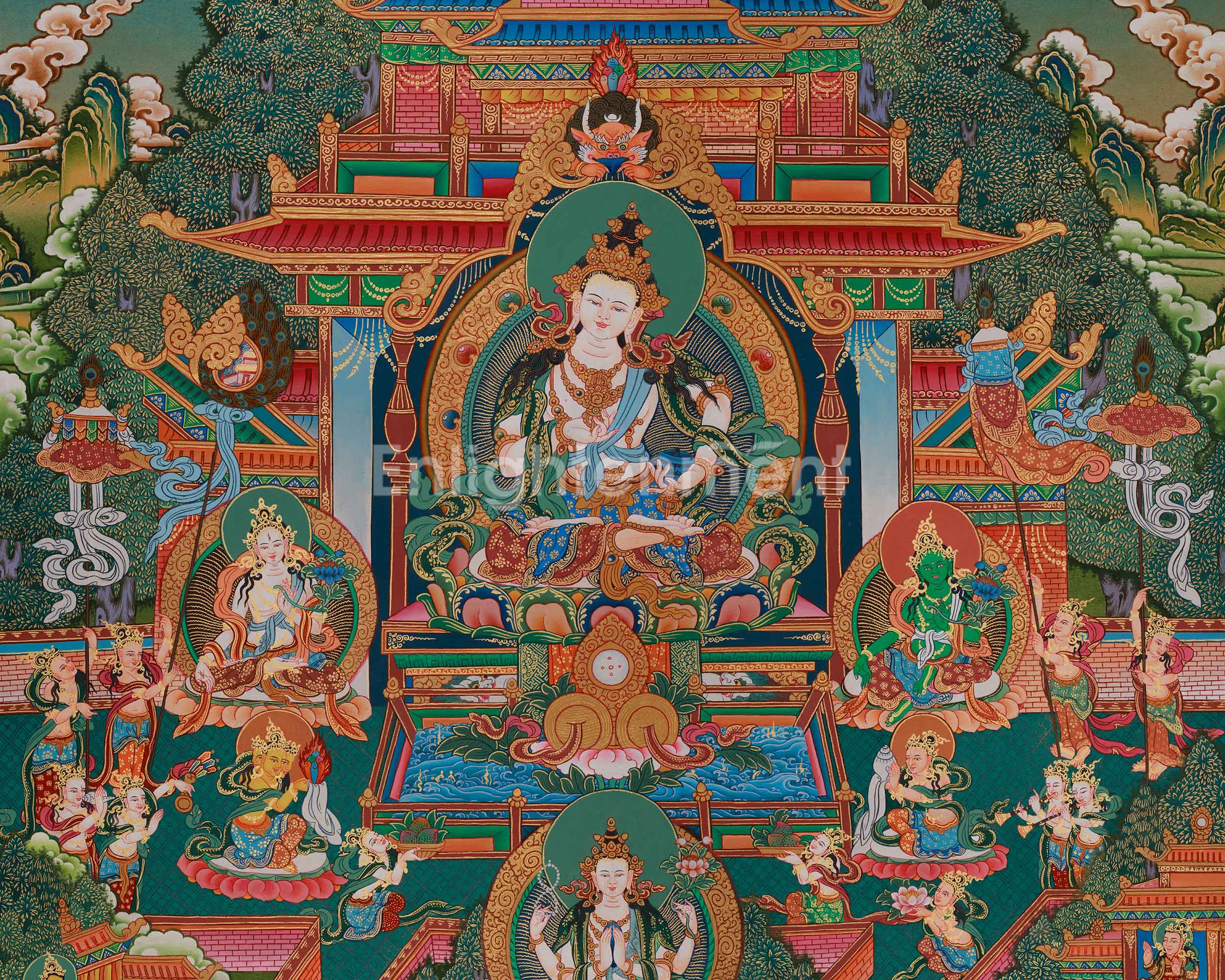 Traditional Vajrasattva Thangka | A Sacred Representation of Purification and Divine Power