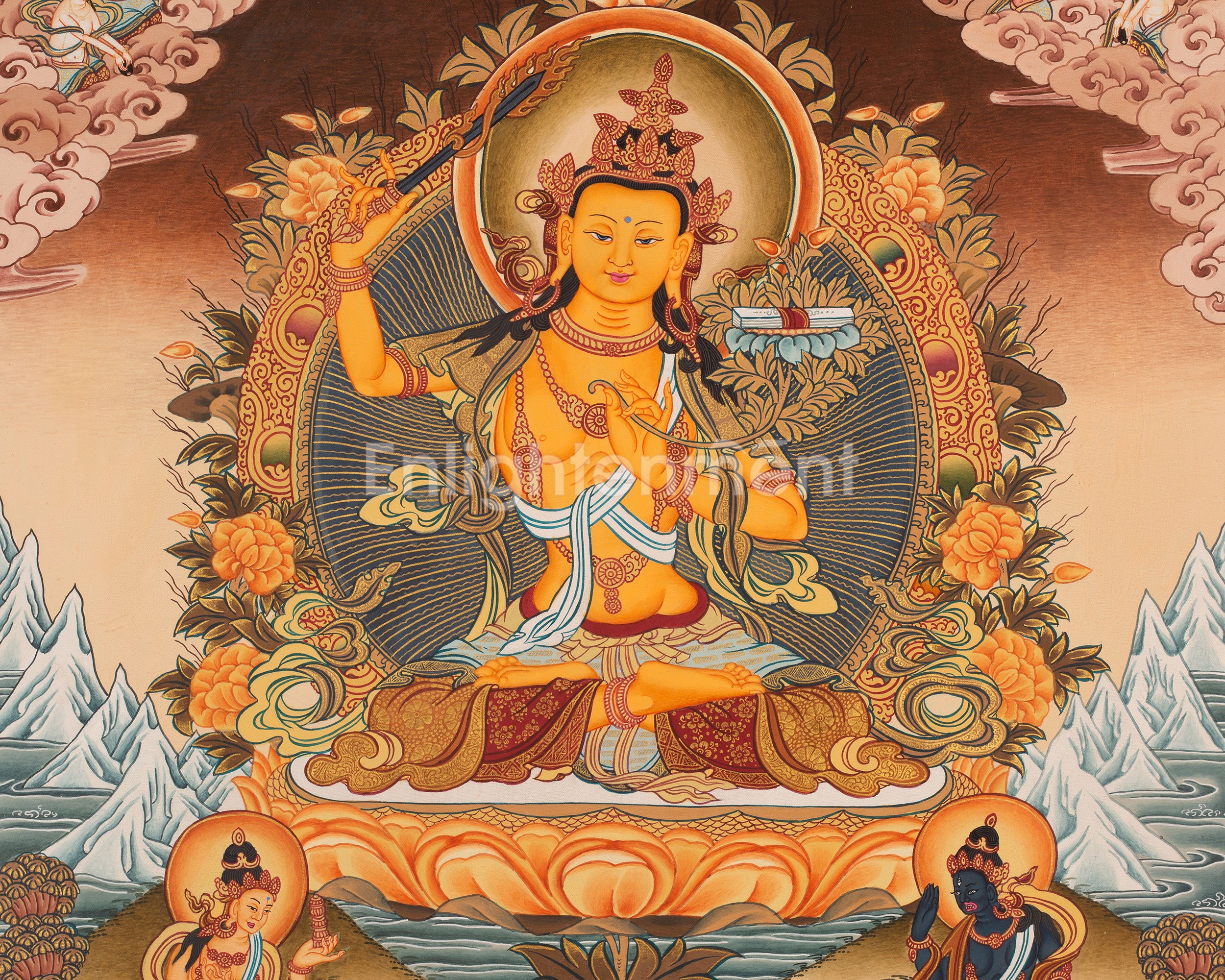 Manjushree Thangka | Bodhisattva Of Wisdom | Wall Decorative Art