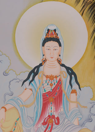 Peaceful Water-Moon Guanyin | Chinese Painting of Avalokiteshvara