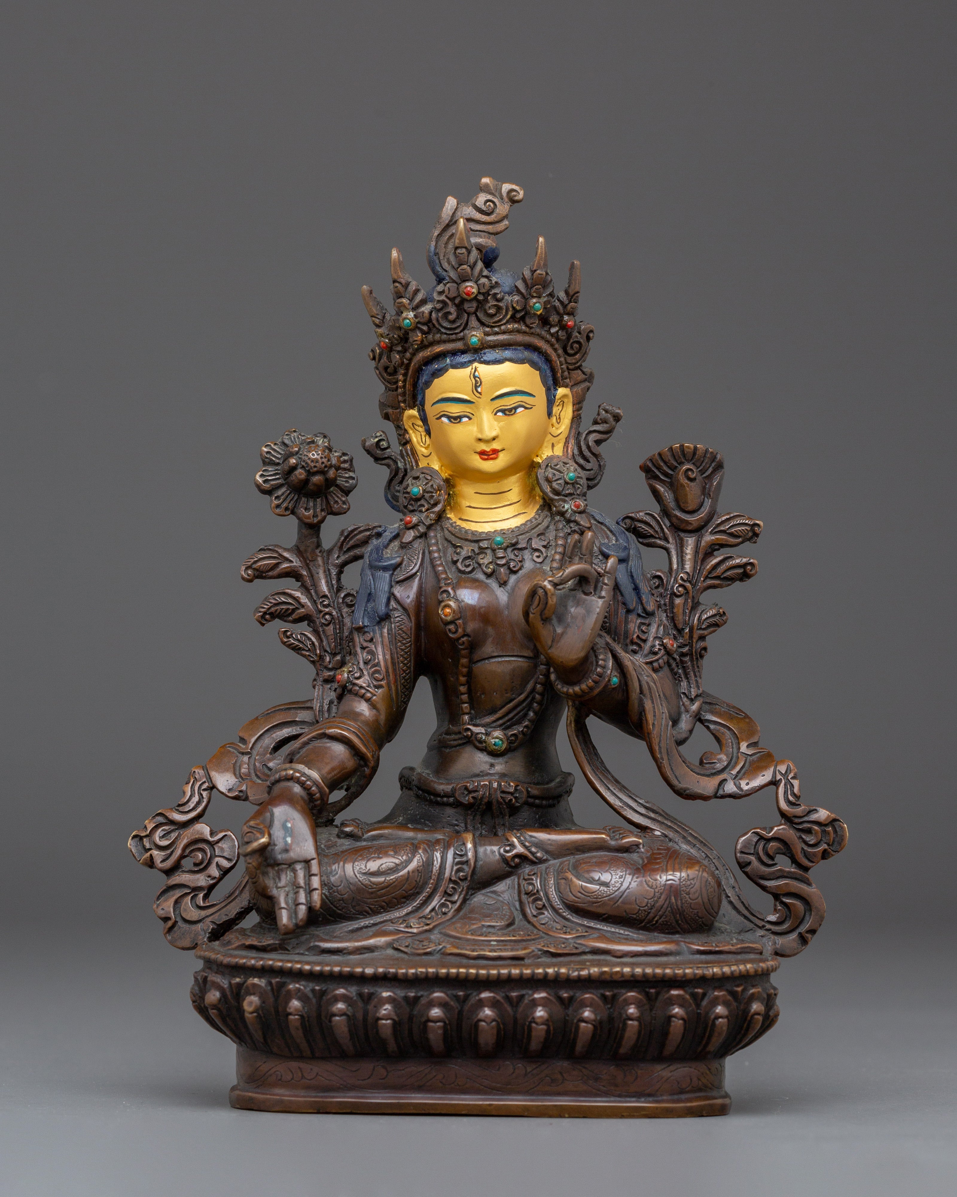 Statue of White Tara: Tibetan Healing Goddess