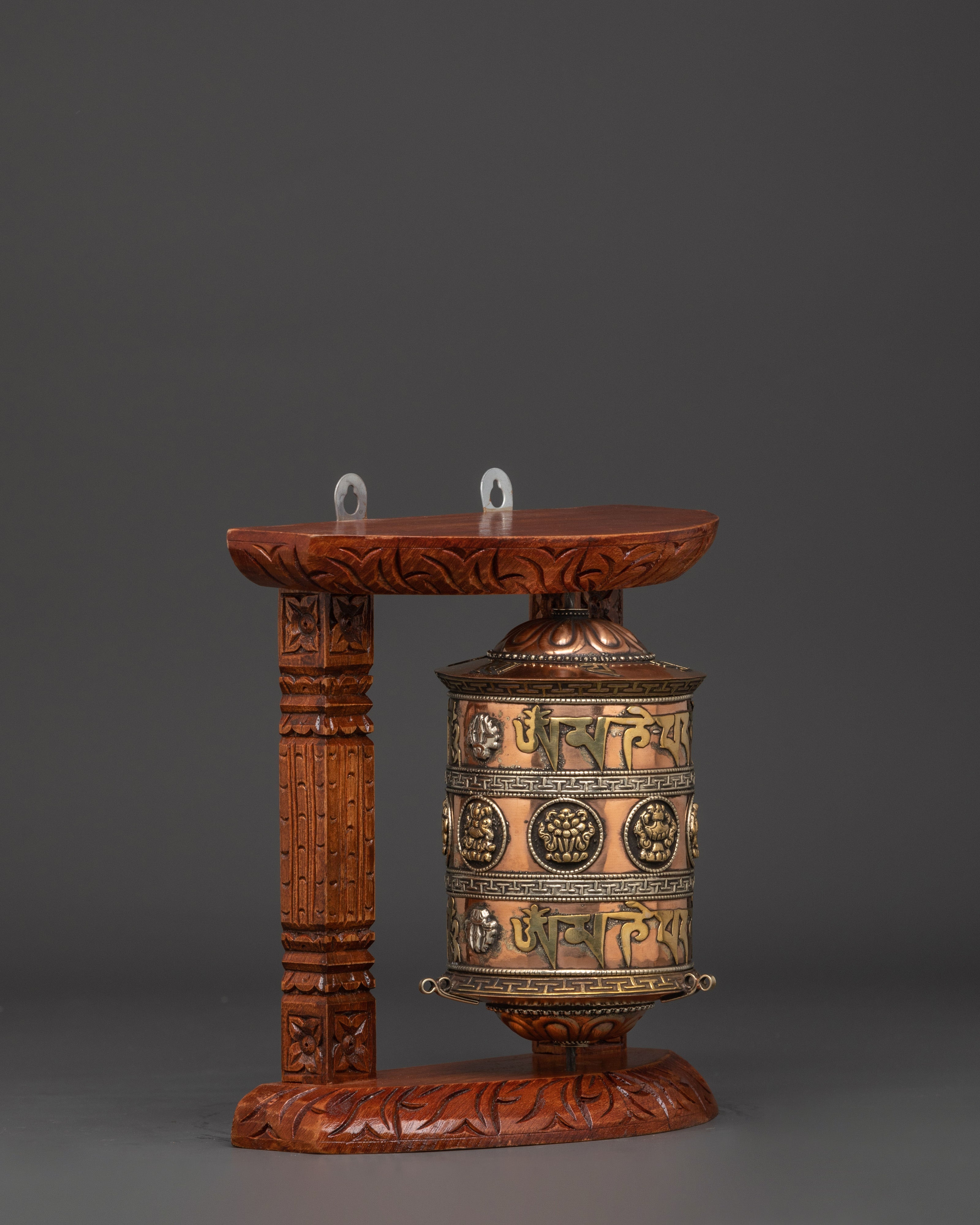 Handcarved Tibetan Prayer Wheel | Wooden Buddhist Meditation Tool