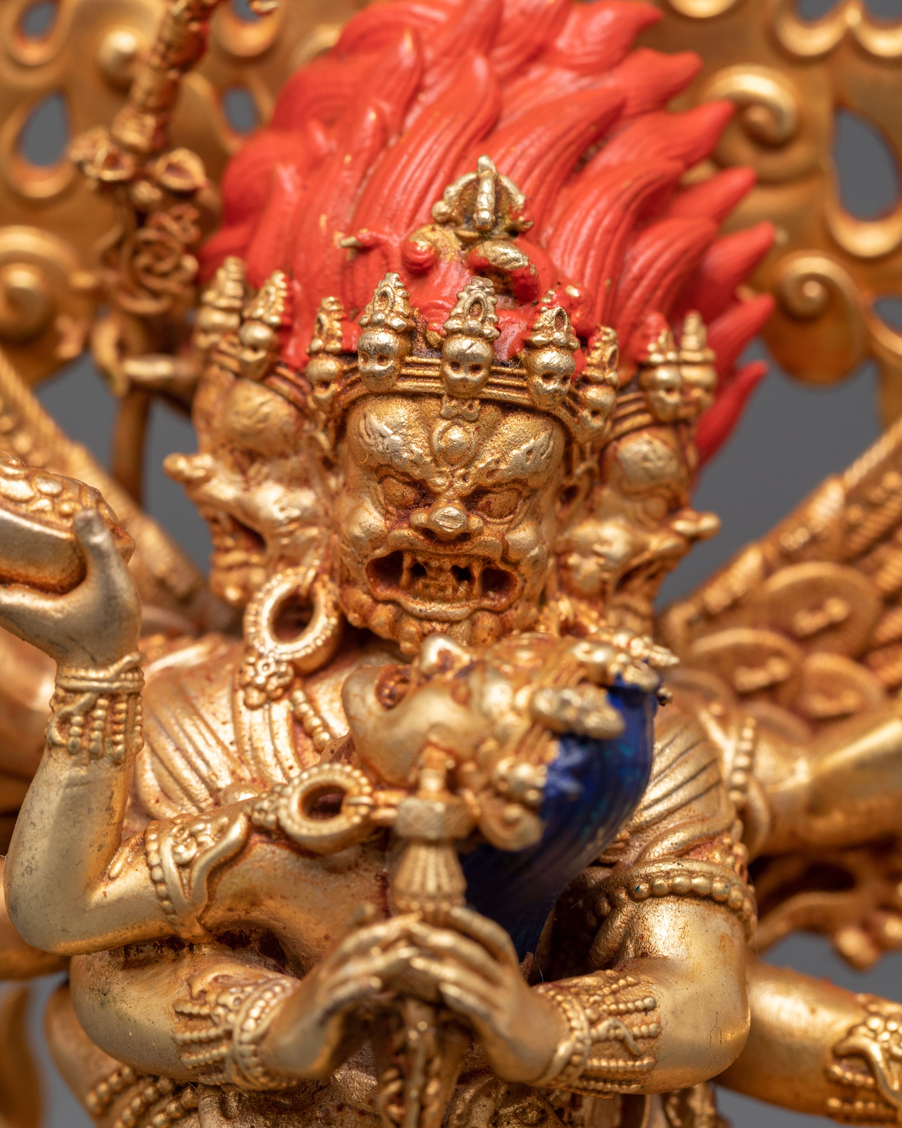 Tibetan Buddhist Vajrakilaya with Consort Sculpture | A Sacred Protector Deity