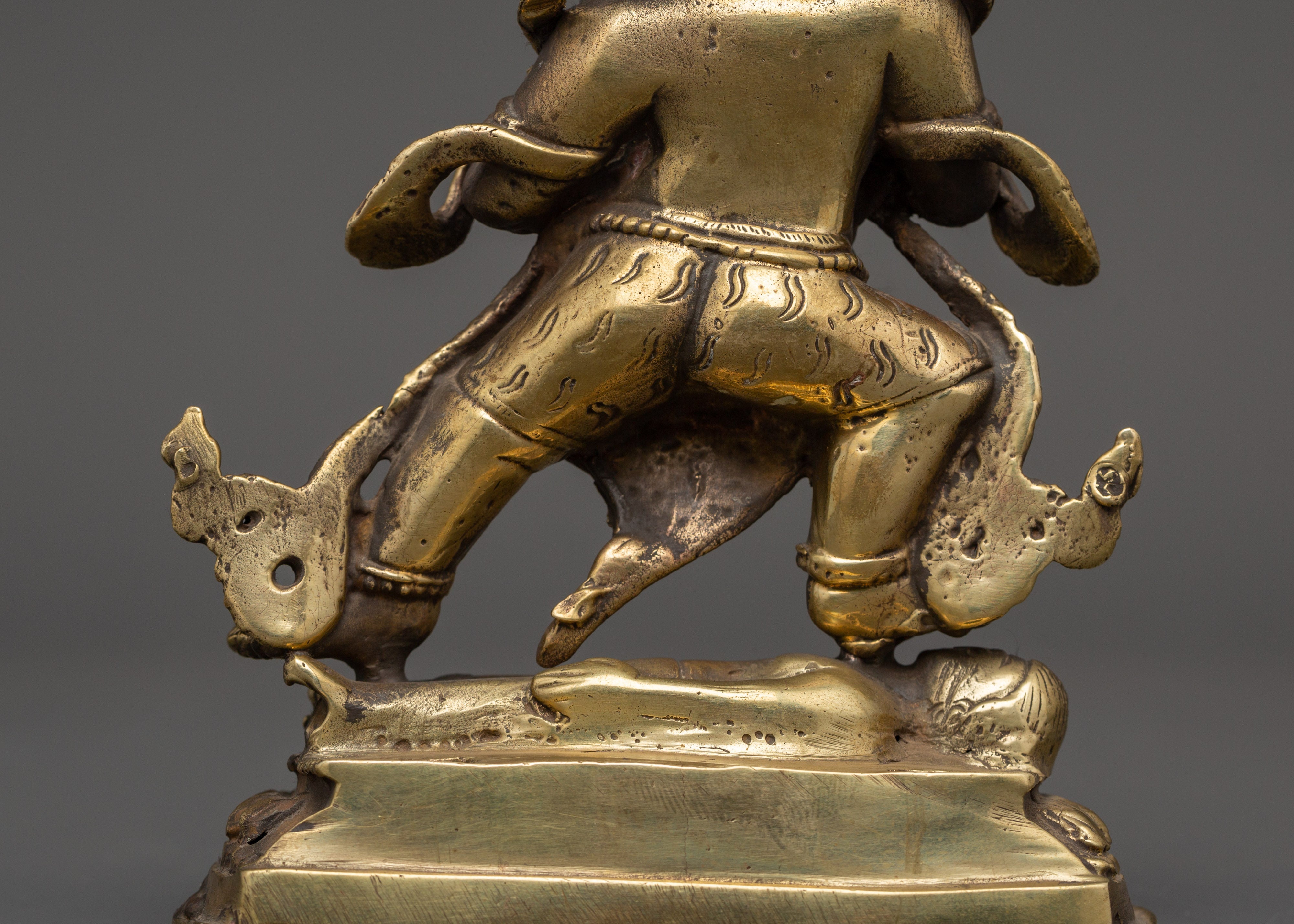 Handcrafted Brass Mahakala Bernagchen Statue | Buddhist Home Decor