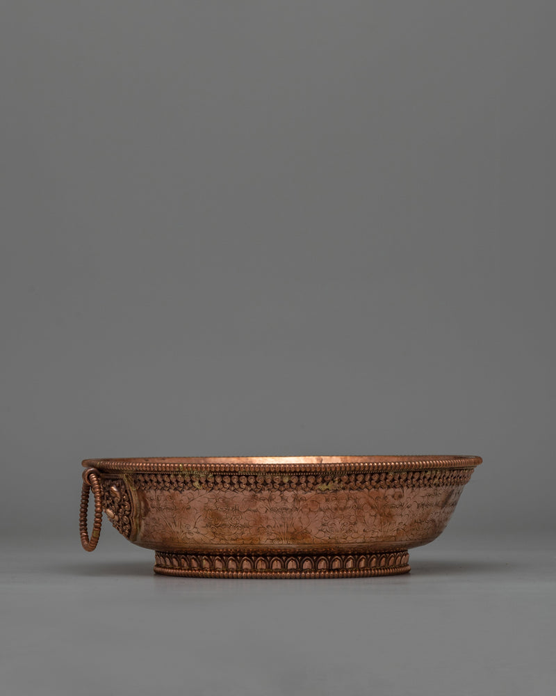 Copper Tibetan Water Offering Set | Buddhist Ceremonial Vessel