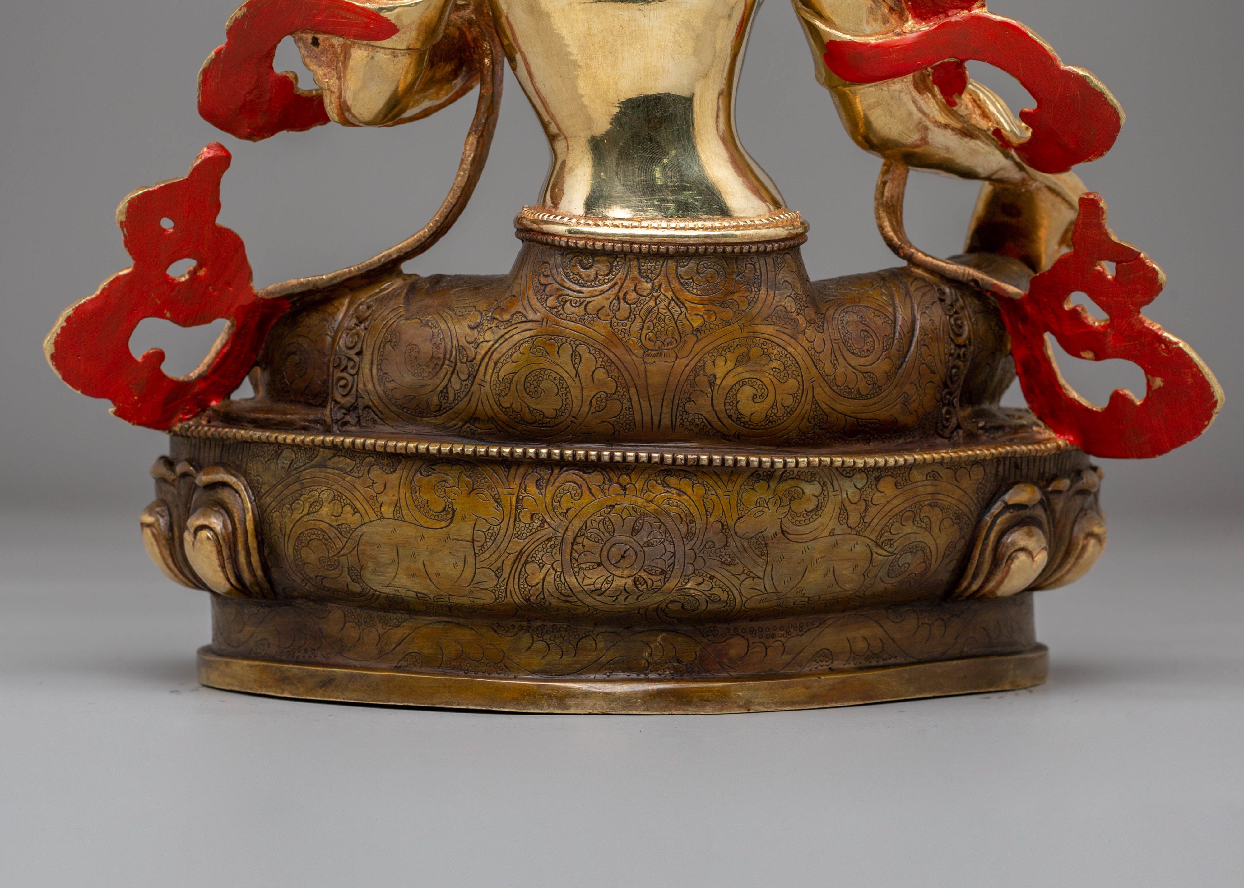 Green Tara Handmade Copper Statue | Divine Protector for Spiritual Growth