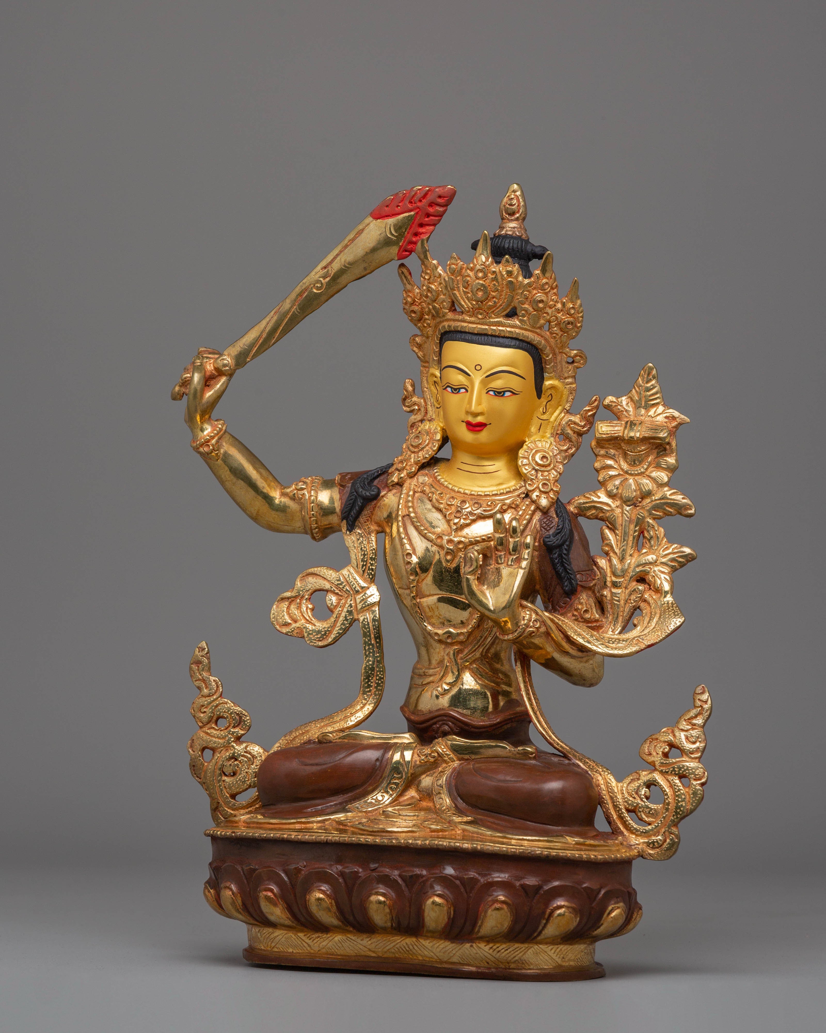 Handcrafted Manjushri Bodhisattva Figurine | Ignite Wisdom with our Sculpture