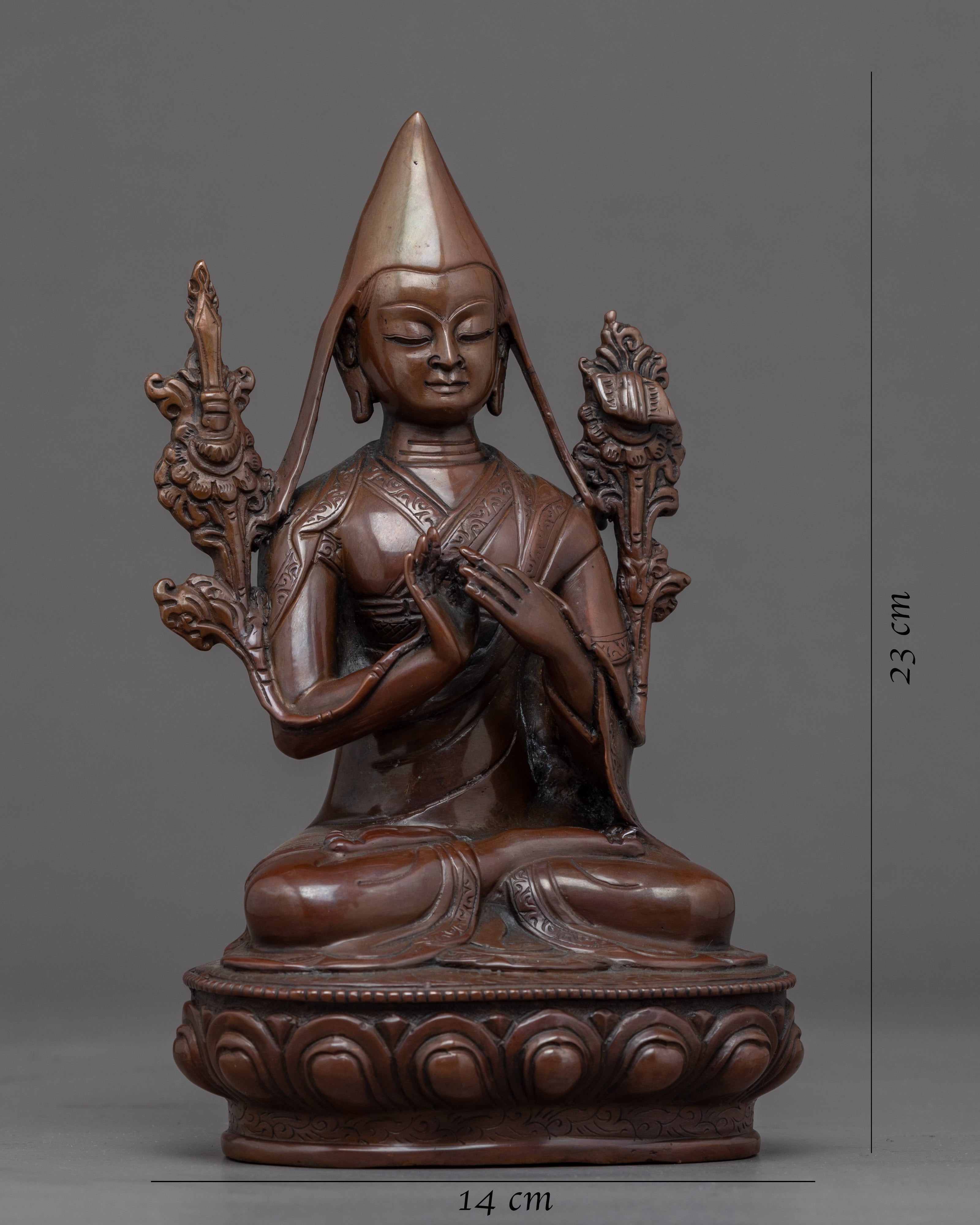 Je Tsongkhapa Statue Set | Hand Carved Buddhist Statue Set