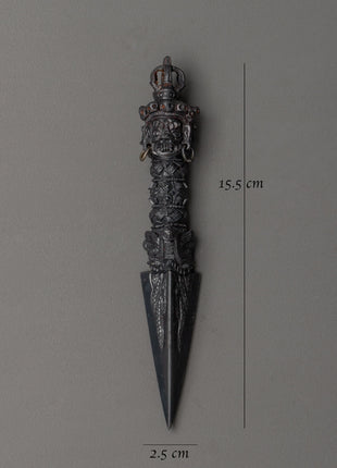 Tibetan Tantric Iron Phurba Dagger | Vajrakilaya Ritual Dagger for Protection