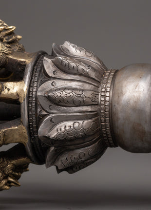 Handcrafted Brass Body Vajra with Iron Core | Tibetan Dorje Ritual Tool