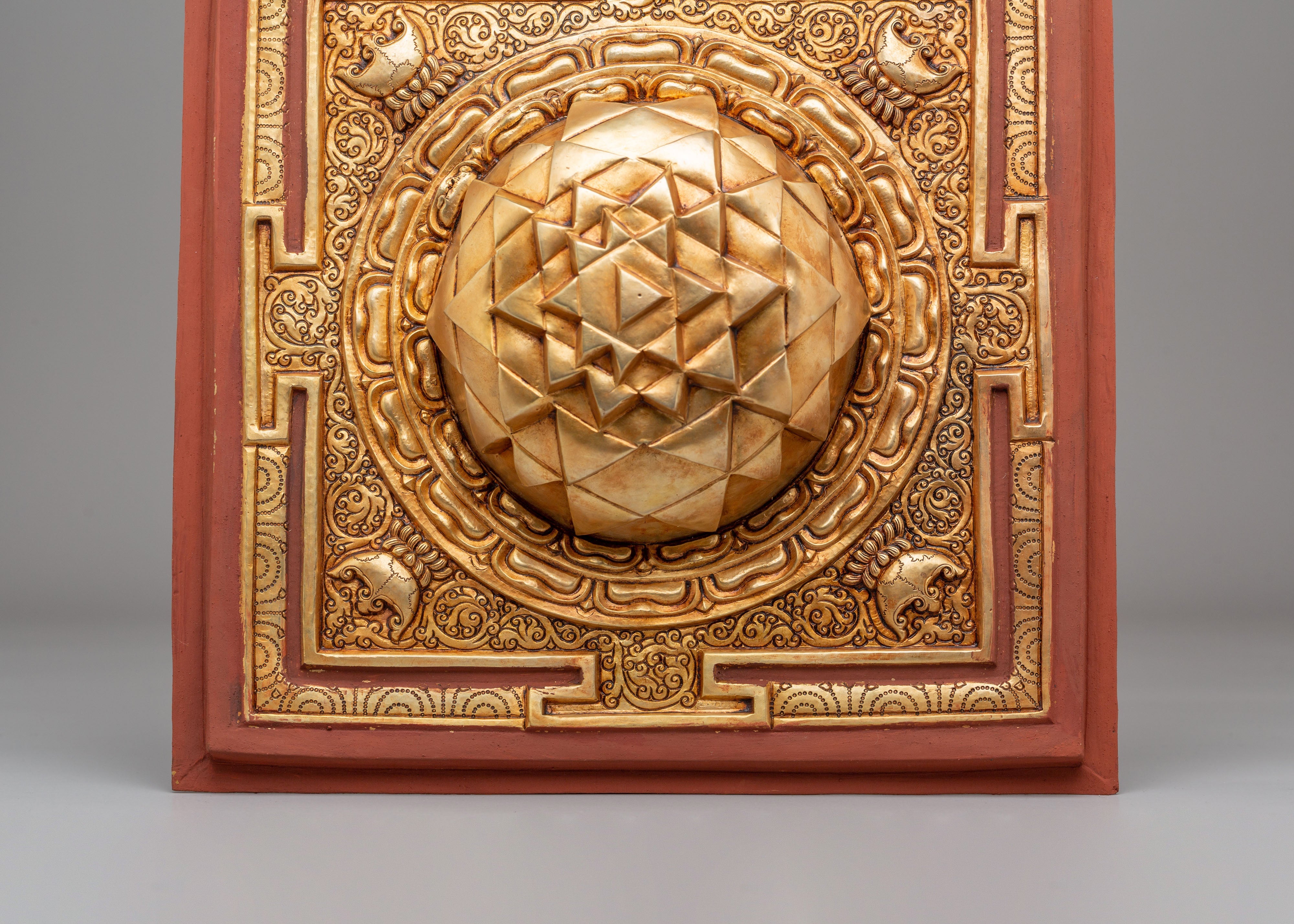 Handcrafted Sri Yantra Mandala Decor | Copper Artwork for Spiritual Energy