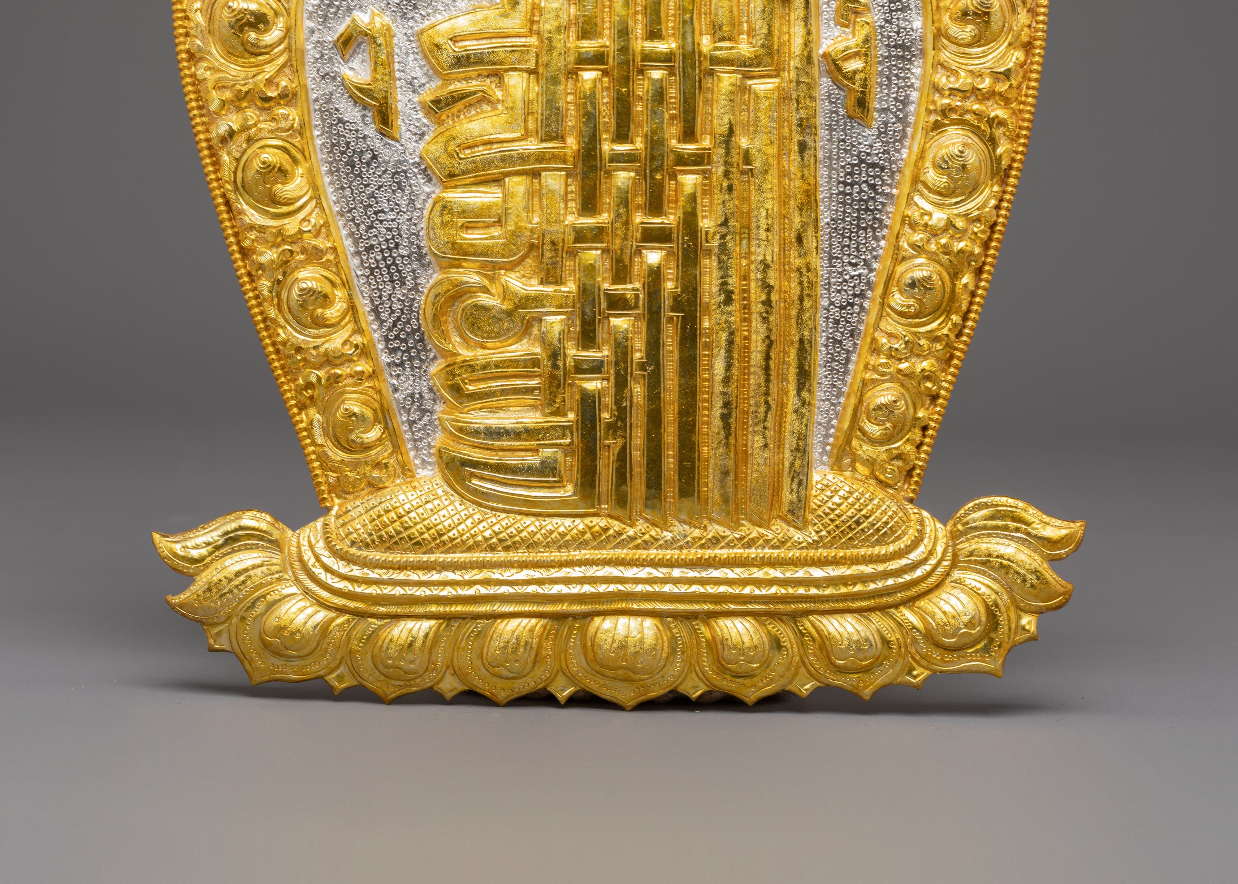 Electro Gold Plated Kala Chakra Wall Art | Tibetan Buddhist Decor