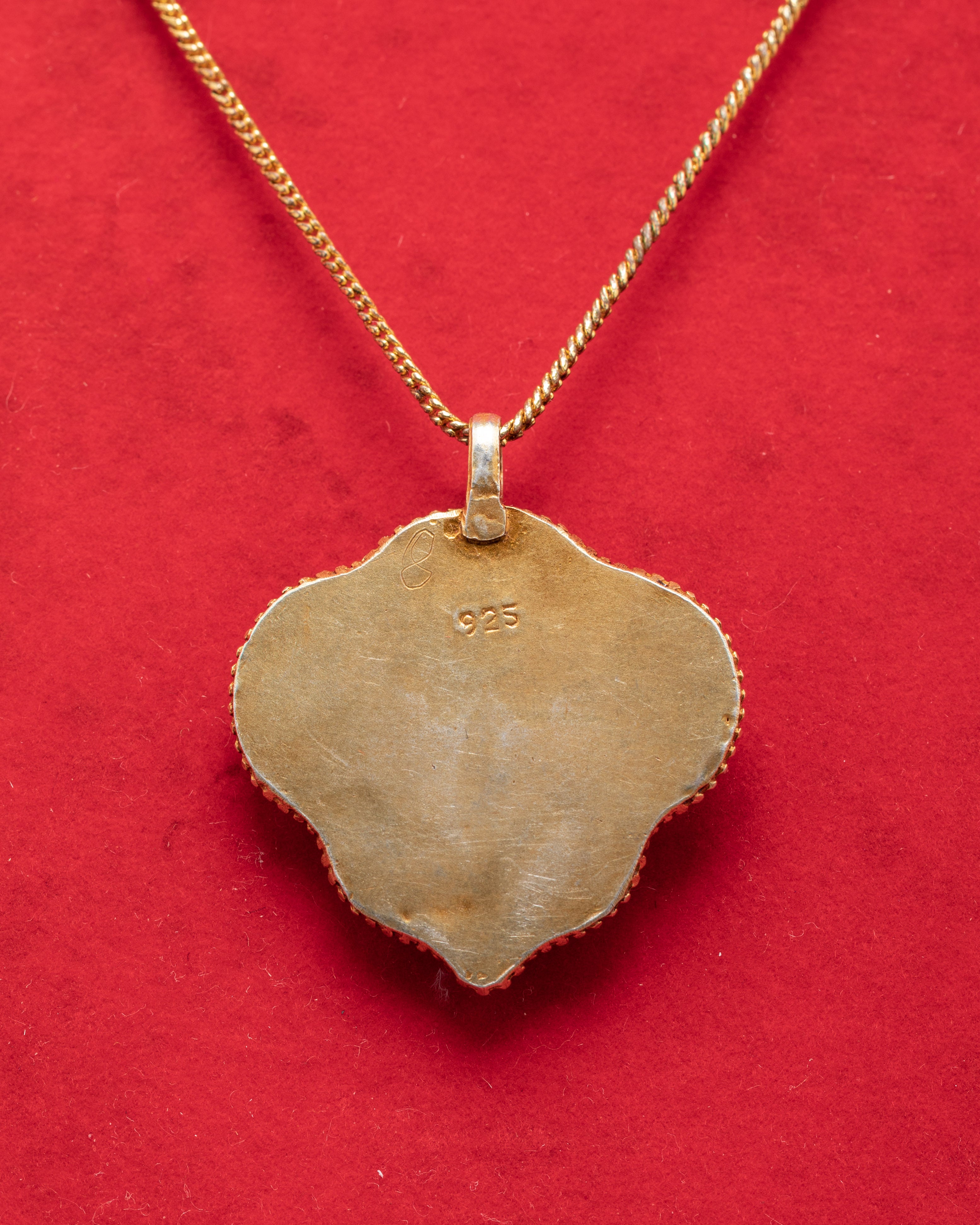 Gold Plated Flower Locket with Coral & Turquoise Stones