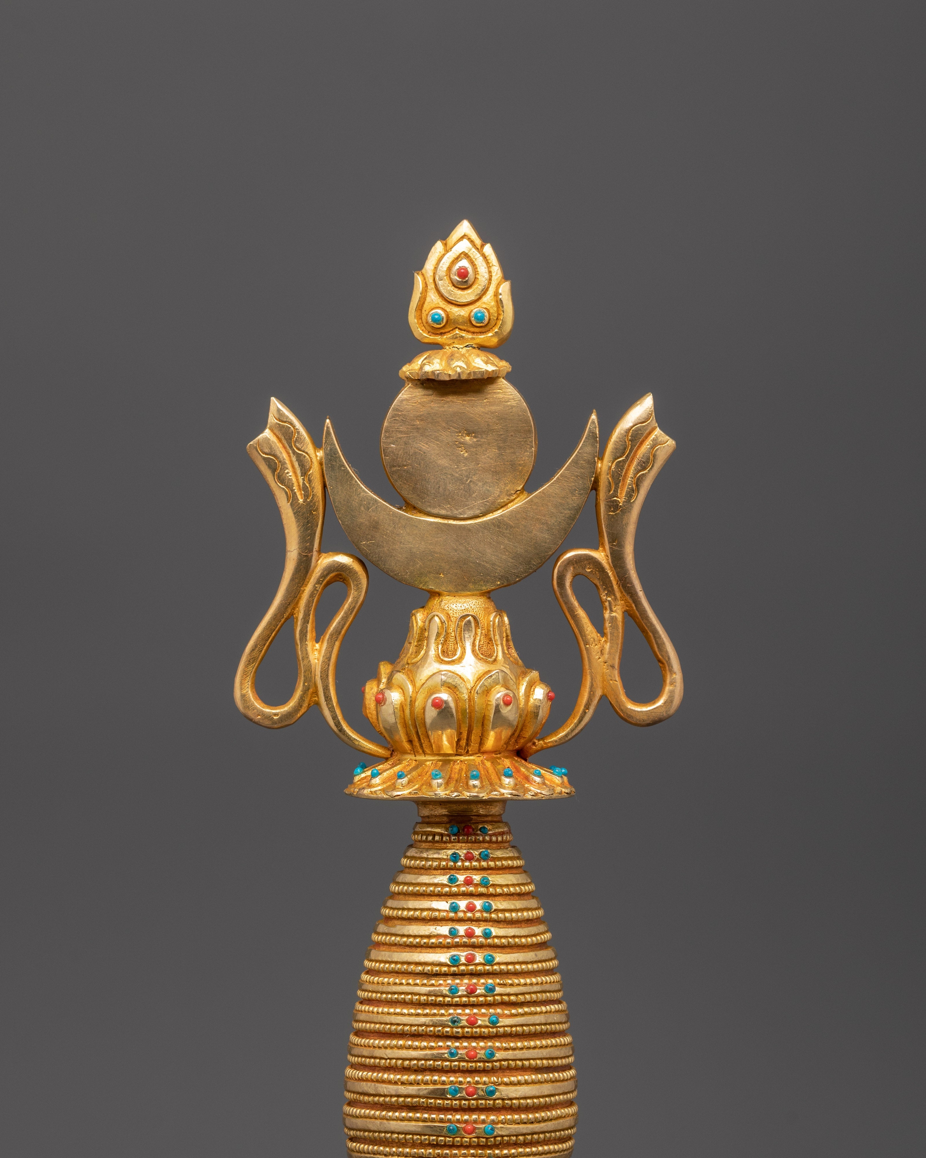 Sacred Buddhist Copper Stupa | Spiritual Figure for Altars and Blessings