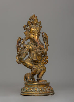 Gold Plated Standing Ganesh Statue | The Sacred Remover of Obstacles