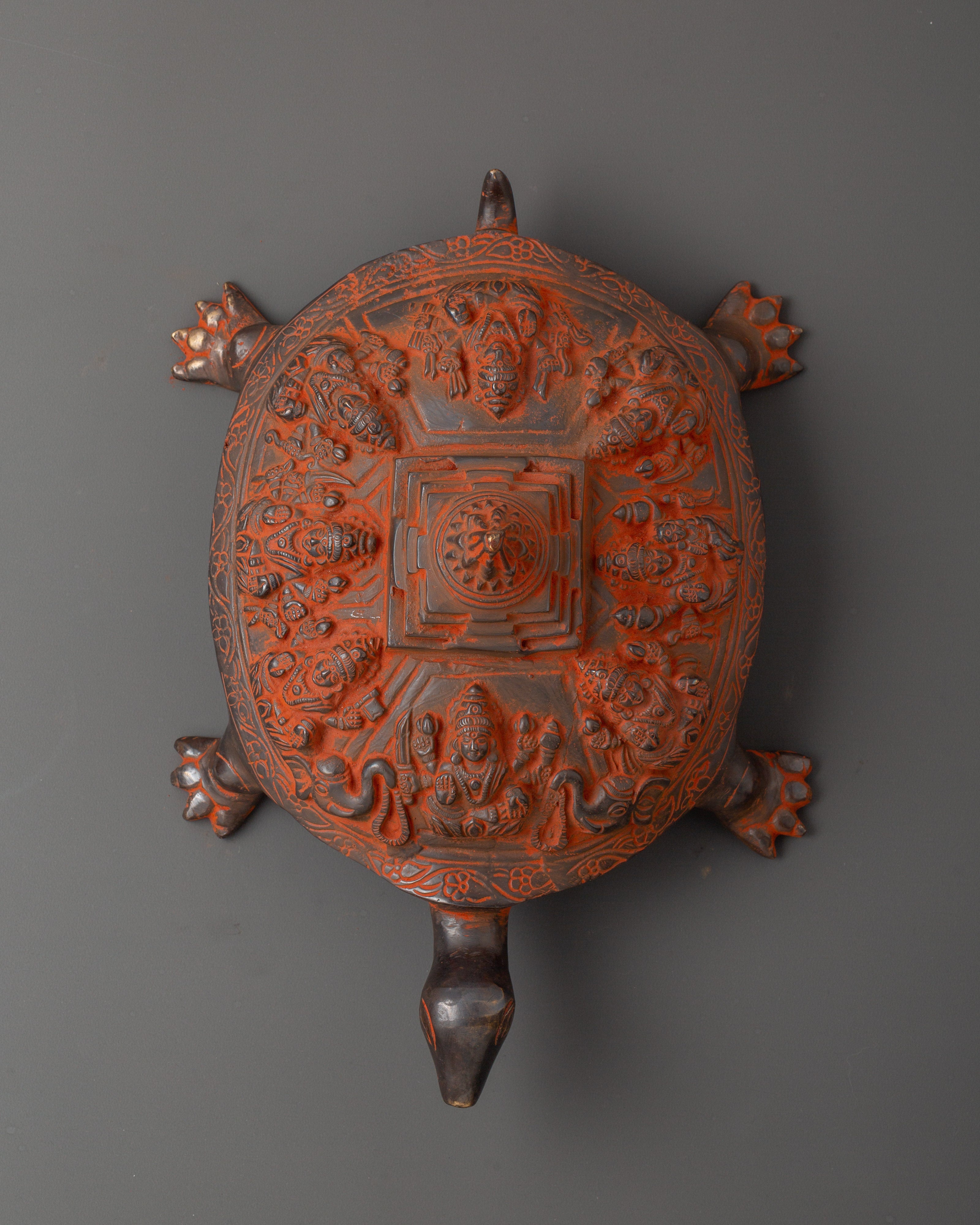 Decorative Oxidized Brass Tortoise | Traditional Turtle Art