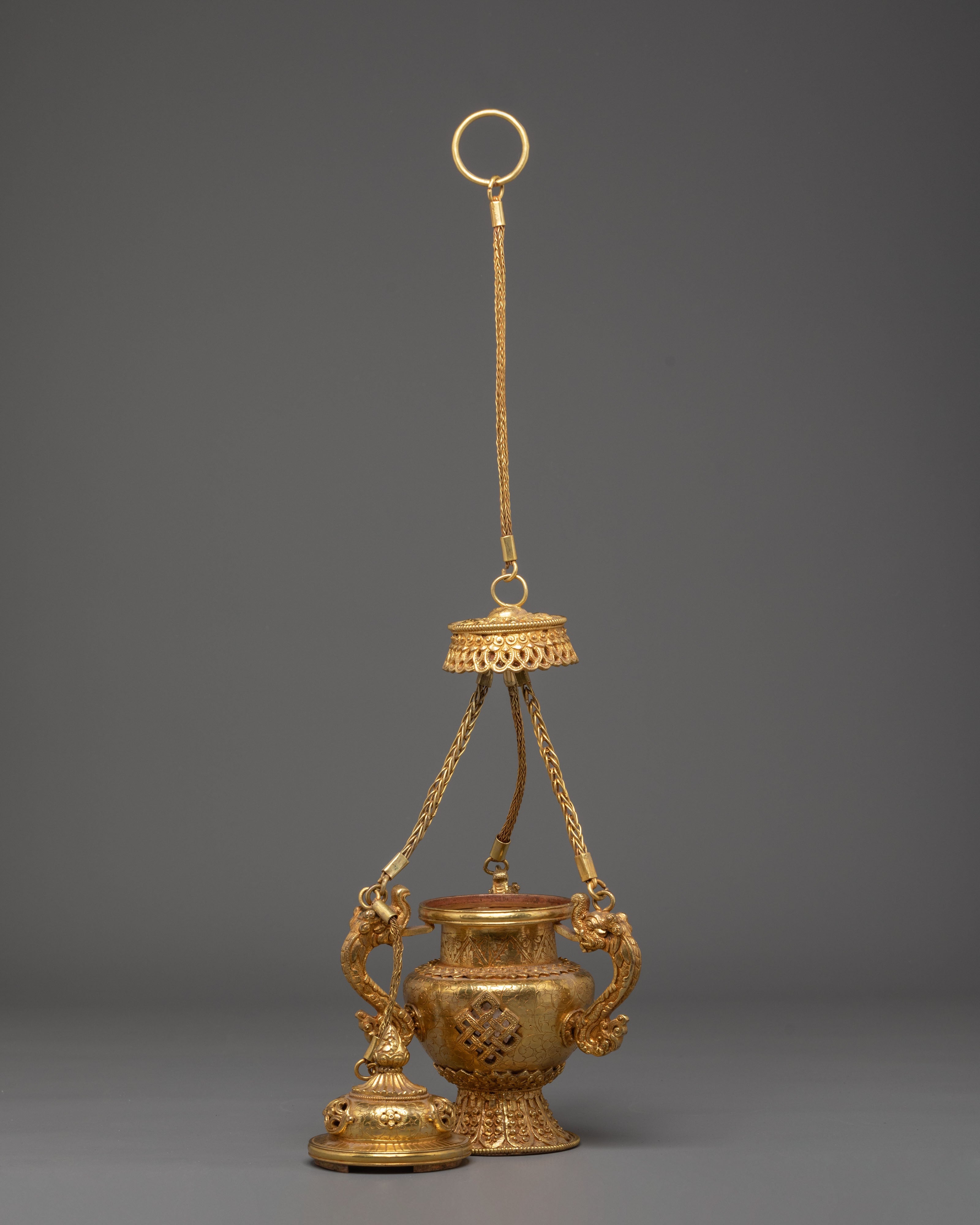 Gold Plated Incense Burner for Ritual | Spiritual Ritual Incense Holder