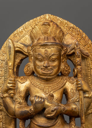 Chaturbhuja Mahakala Statue | Powerful Tibetan Protector Deity